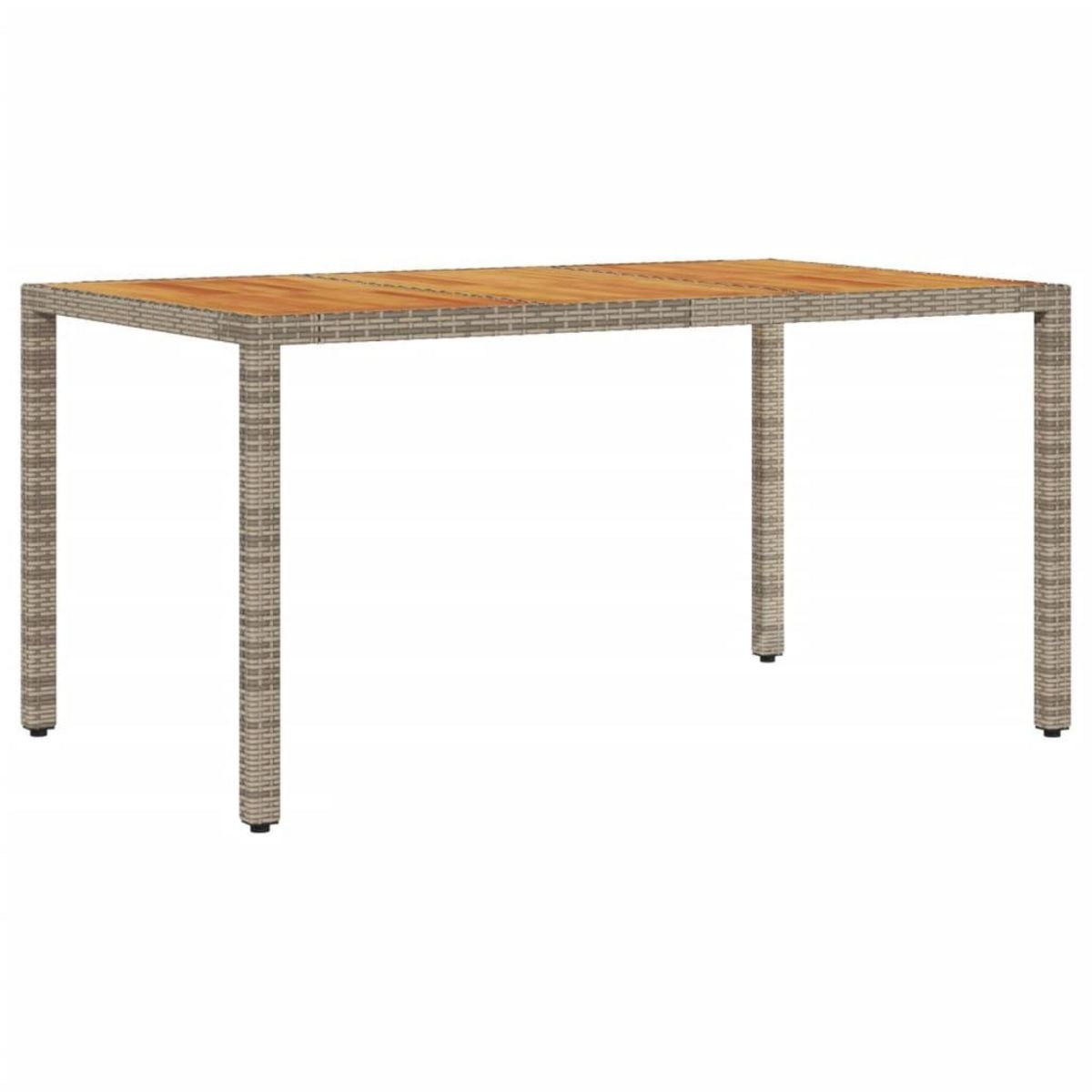 VIDAXL Table de jardin et dessus en bois d'acacia gris resine tressee