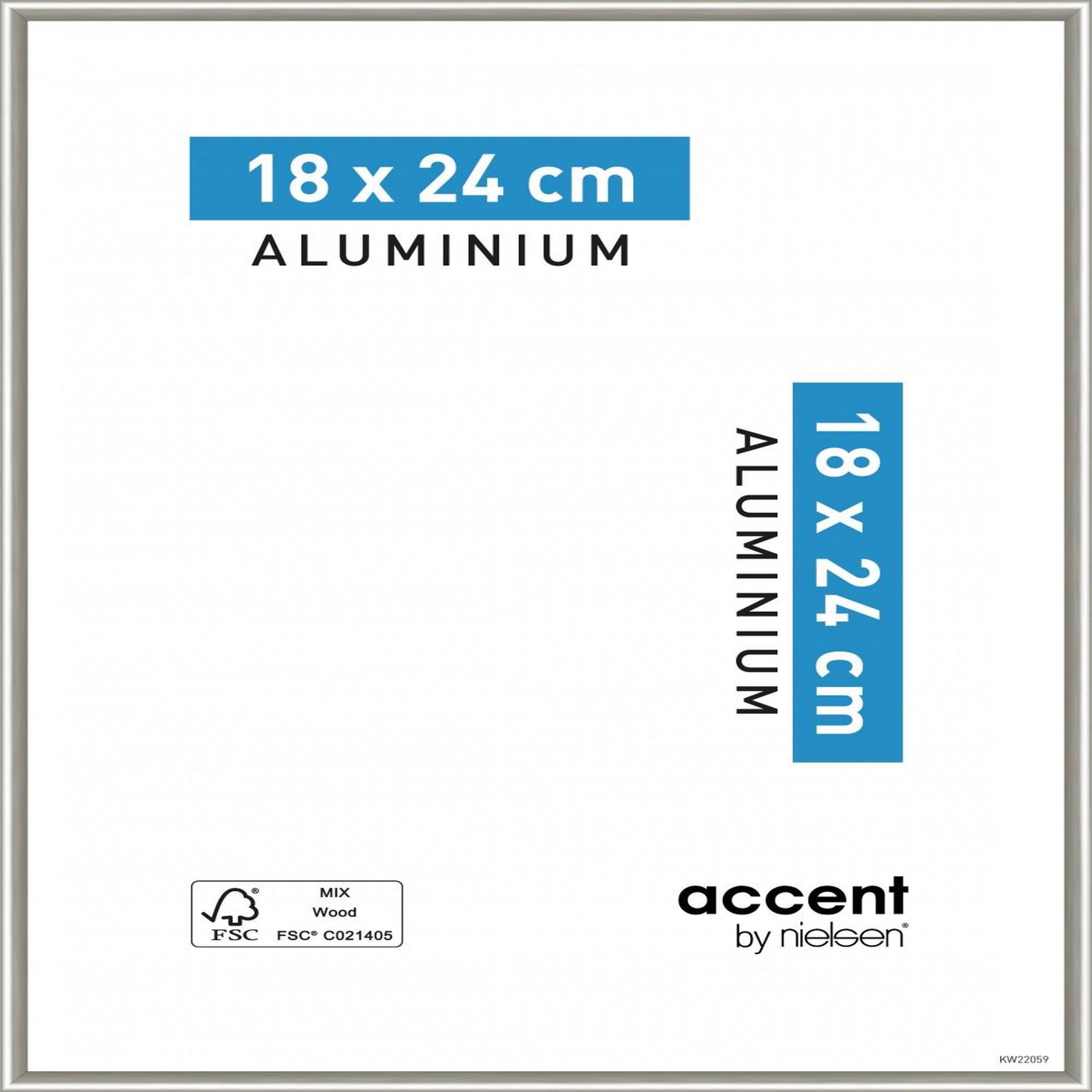 CENTRALE BRICO Cadre Nickel, 18 x 24 cm, gris