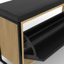 Voir la diapositive 6 : ID MARKET Banc d'entrée BOSTON avec coussin et rangement chaussures noir 100 cm design industriel