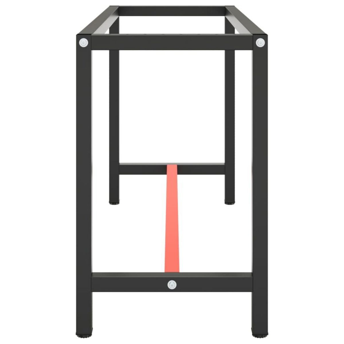 VIDAXL Cadre de banc de travail Noir et rouge mat 140x50x79 cm Metal