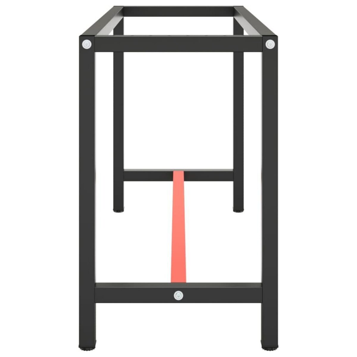 VIDAXL Cadre de banc de travail Noir et rouge mat 140x50x79 cm Metal
