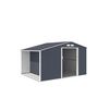 Voir la diapositive 3 : MARKET24 NOVA Abri de jardin en métal et abri bûches 8,72 m² - 342 x 255 x 202 - Kit d'ancrage inclus, 2 portes coulissantes - Gris