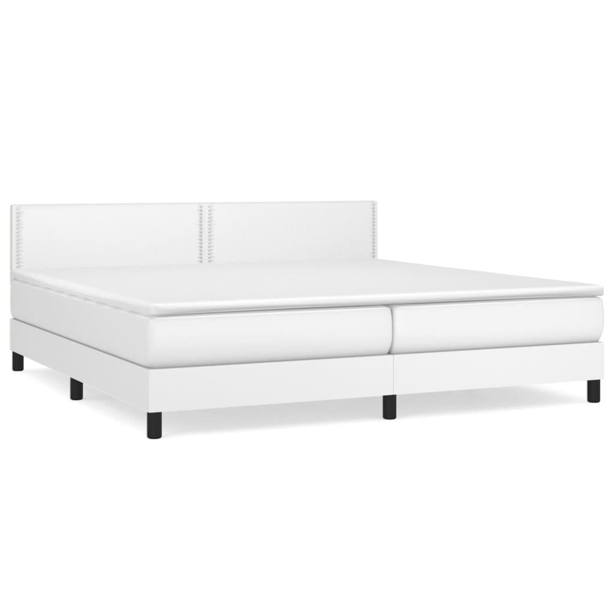 Voir la diapositive 2 : VIDAXL Sommier a lattes de lit avec matelas Blanc 200x200cm Similicuir
