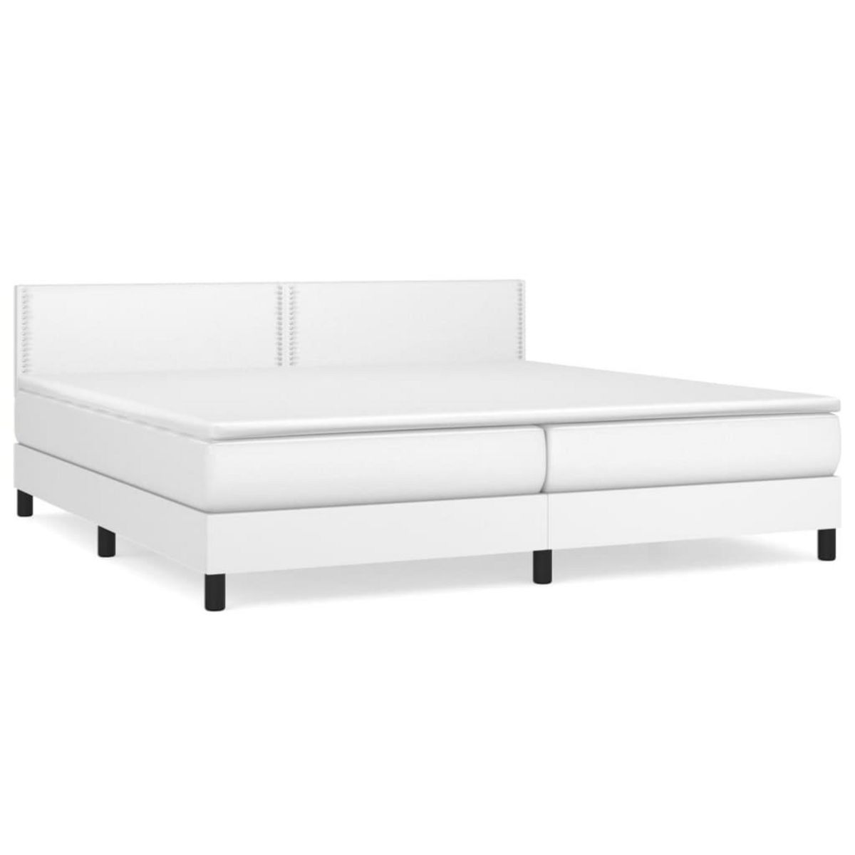 VIDAXL Sommier a lattes de lit avec matelas Blanc 200x200cm Similicuir