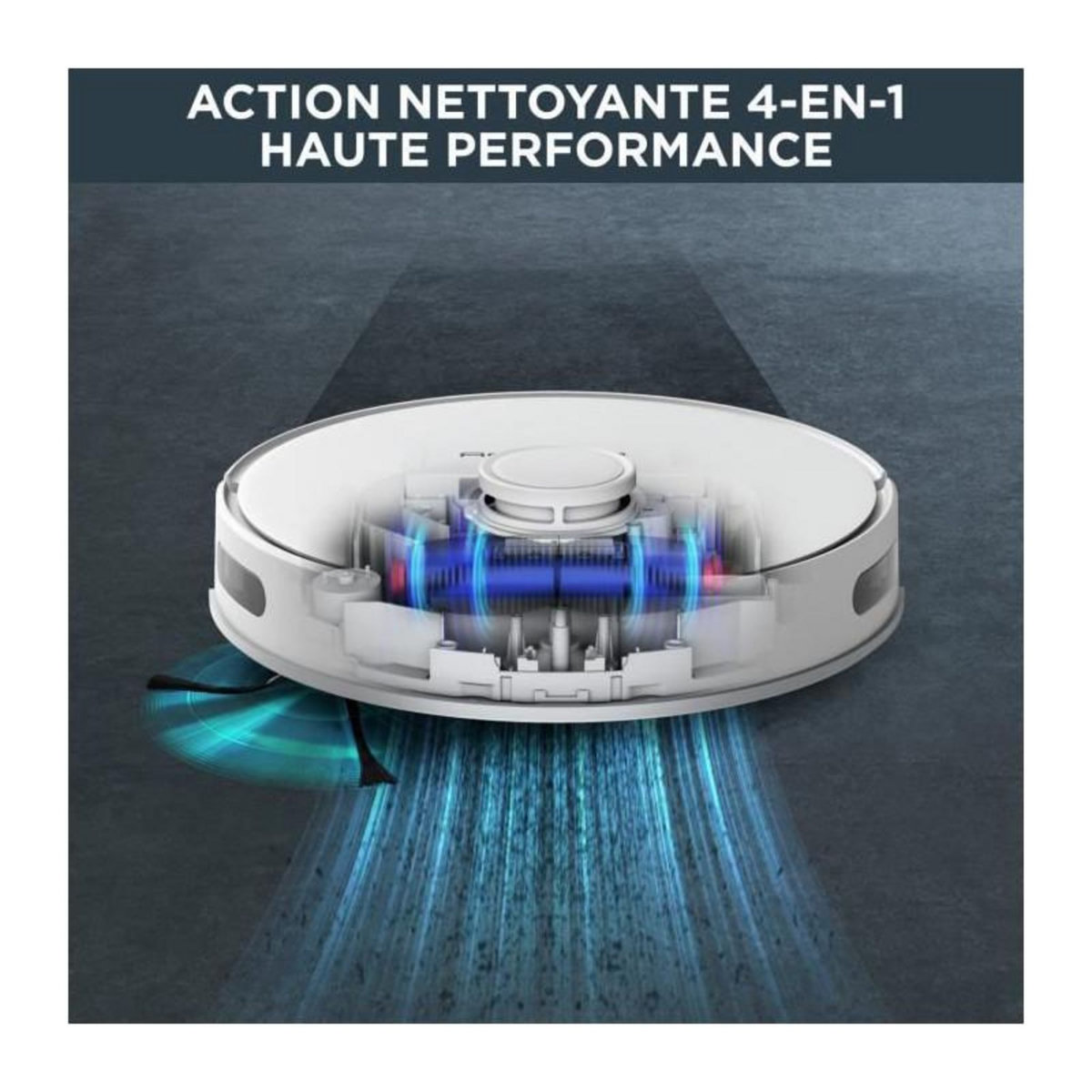 ROWENTA ROWENTA RR8567WH Aspirateur robot laveur, Aspire et lave, Navigation laser ultraprécise, Réglages personnalisés, X-Plorer, Bl