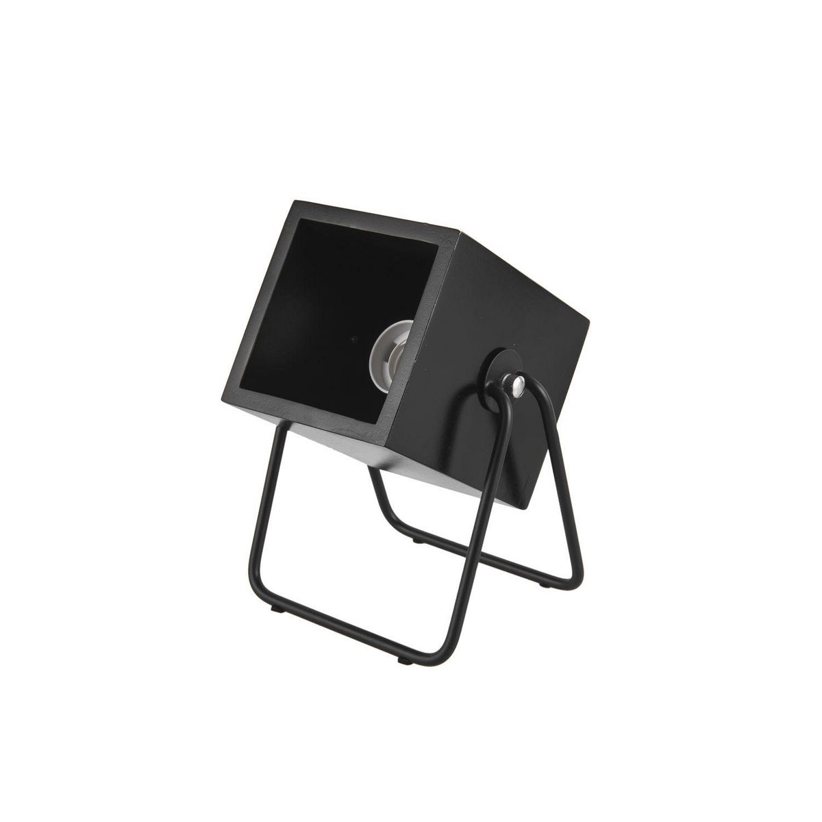 Leitmotiv Lampe en bois et métal carrée Hefty - H. 17 cm