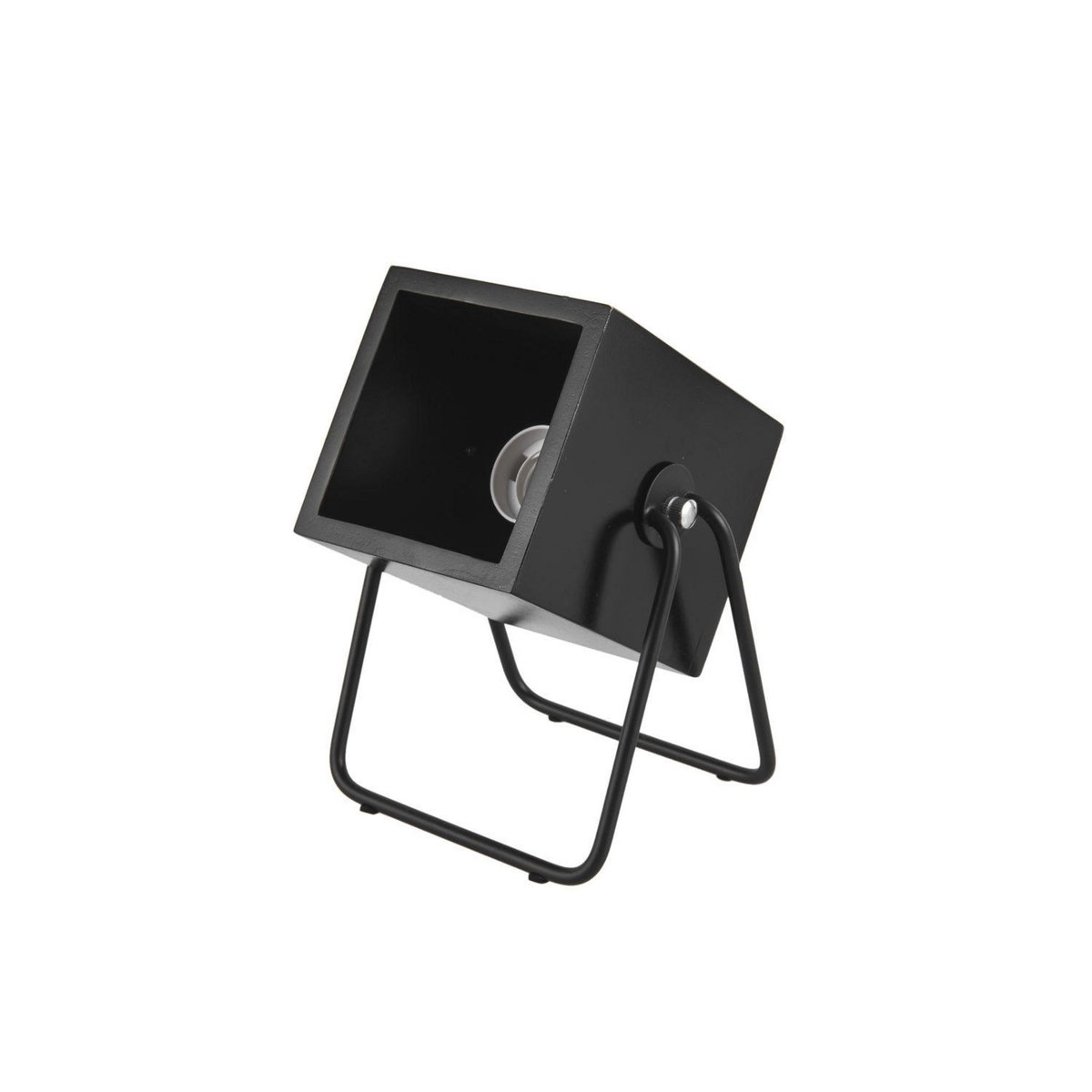 Leitmotiv Lampe en bois et métal carrée Hefty - H. 17 cm