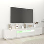 Voir la diapositive 5 : VIDAXL Meuble TV avec lumieres LED Blanc brillant 200x35x40 cm