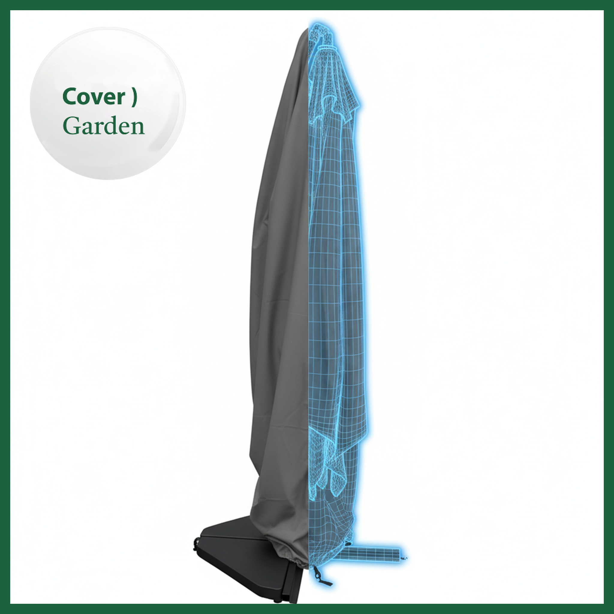 Voir la diapositive 4 : Jardiline Housse PARASOL DEPORTE - Ø45 x 240 cm - jusqu'à Ø 5m - Cover Garden