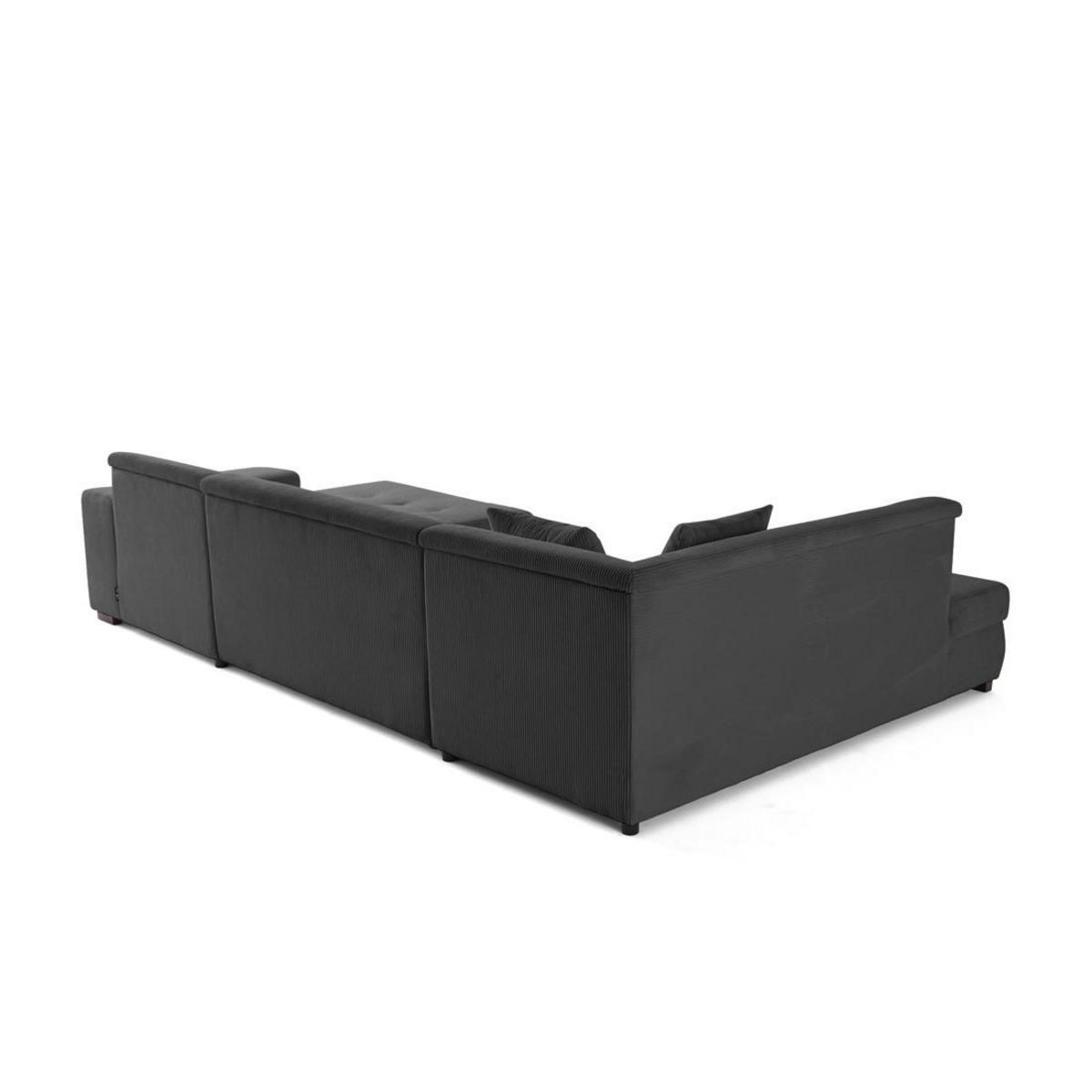 LISA DESIGN Vermont - canapé panoramique d'angle gauche - 7 places - en velours côtelé