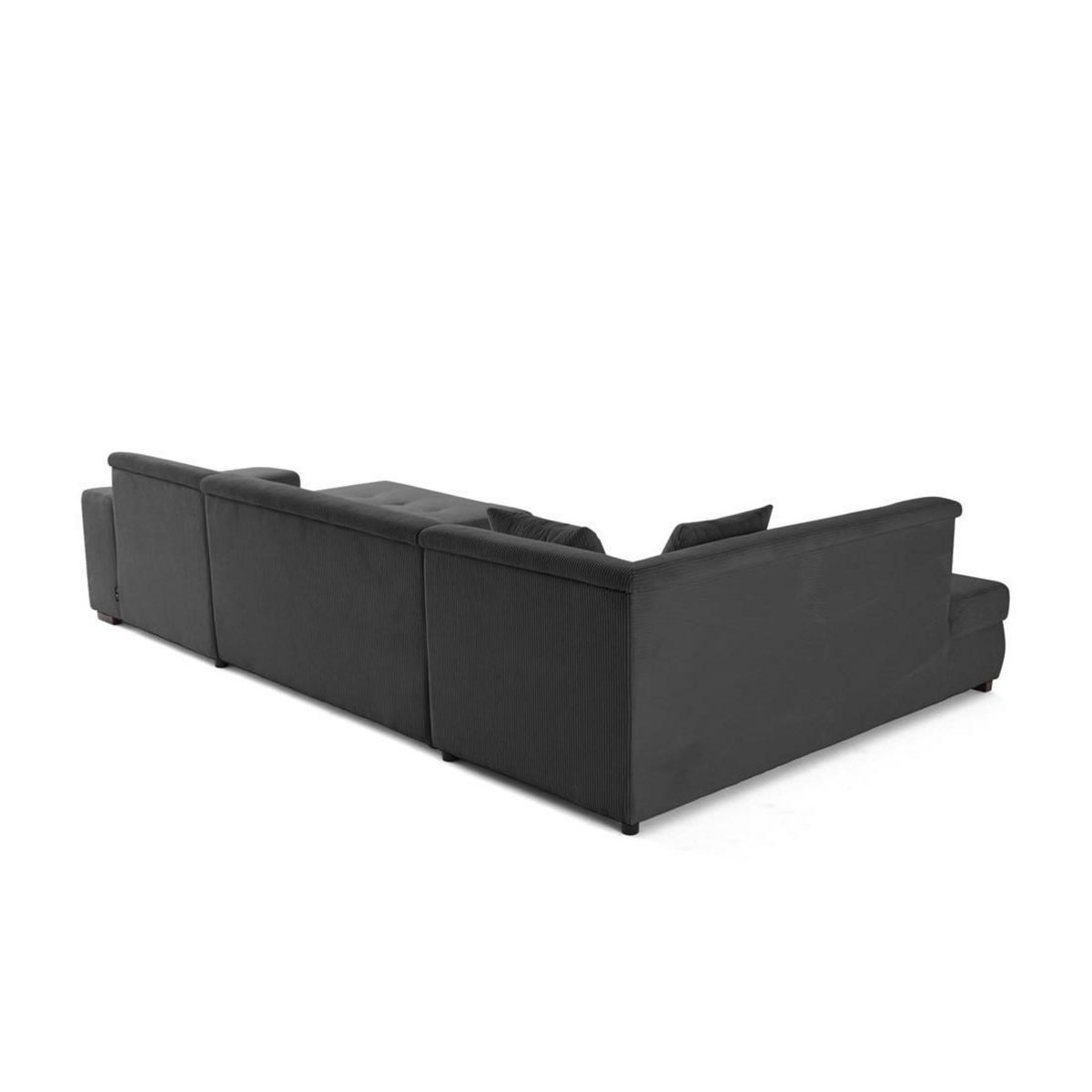 LISA DESIGN Vermont - canapé panoramique d'angle gauche - 7 places - en velours côtelé