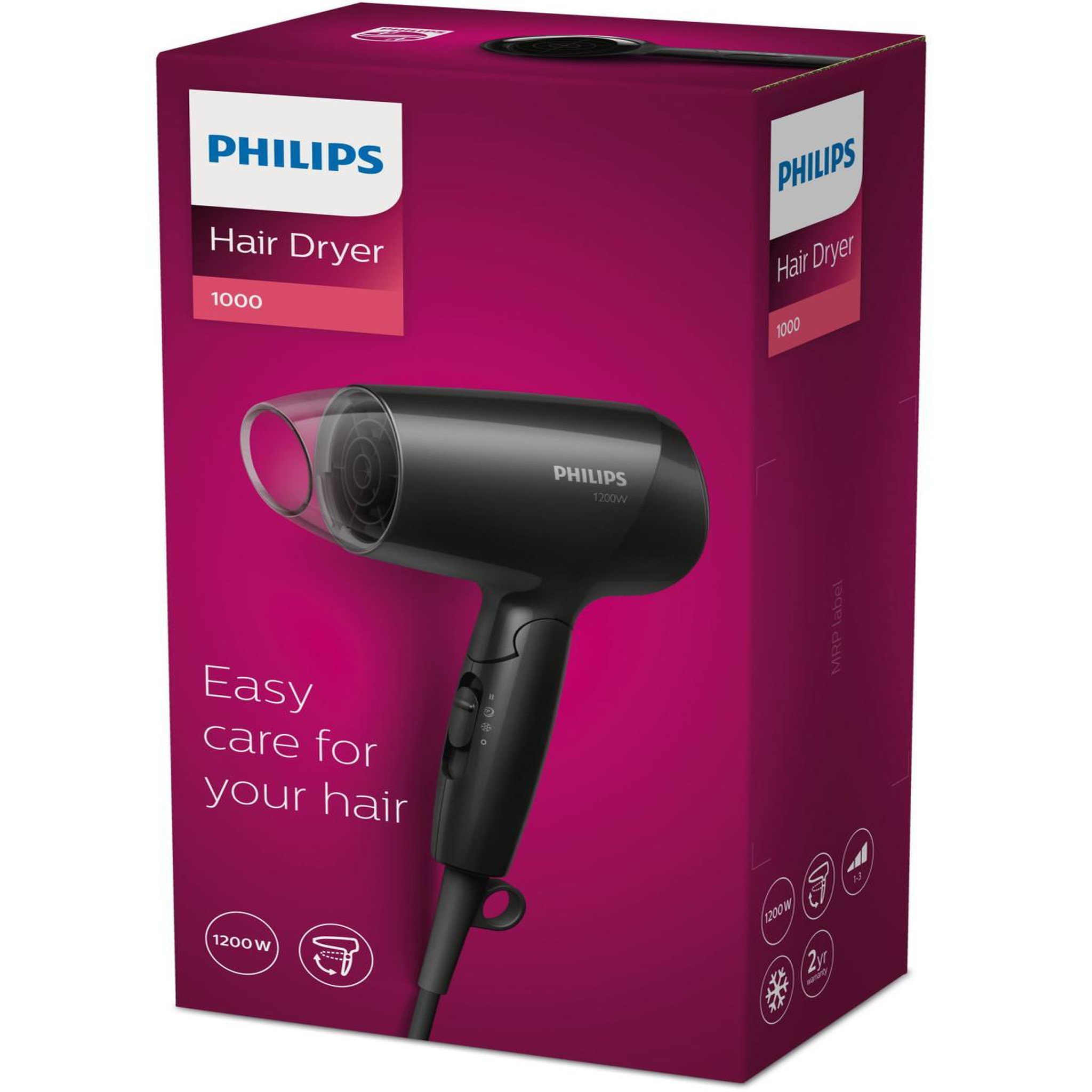 Voir la diapositive 3 : Philips Philips essential care bhc010/10 sèche-cheveux 1200 w noir