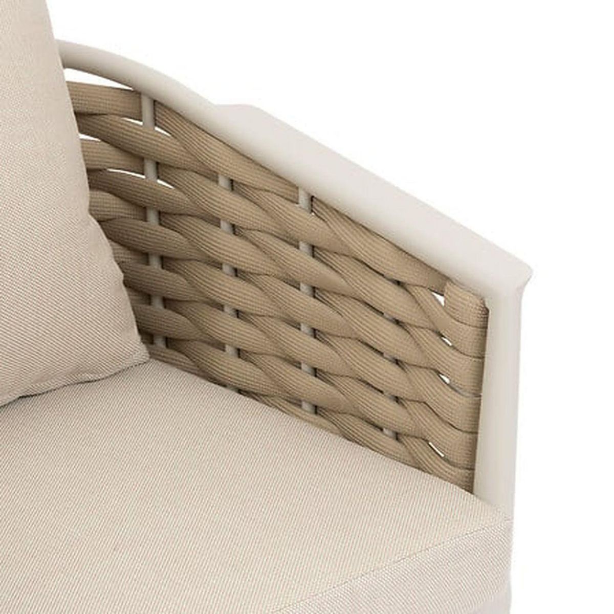 HESPERIDE Lot de 2 fauteuils de jardin en aluminium et maille YCONIA - Beige et argile