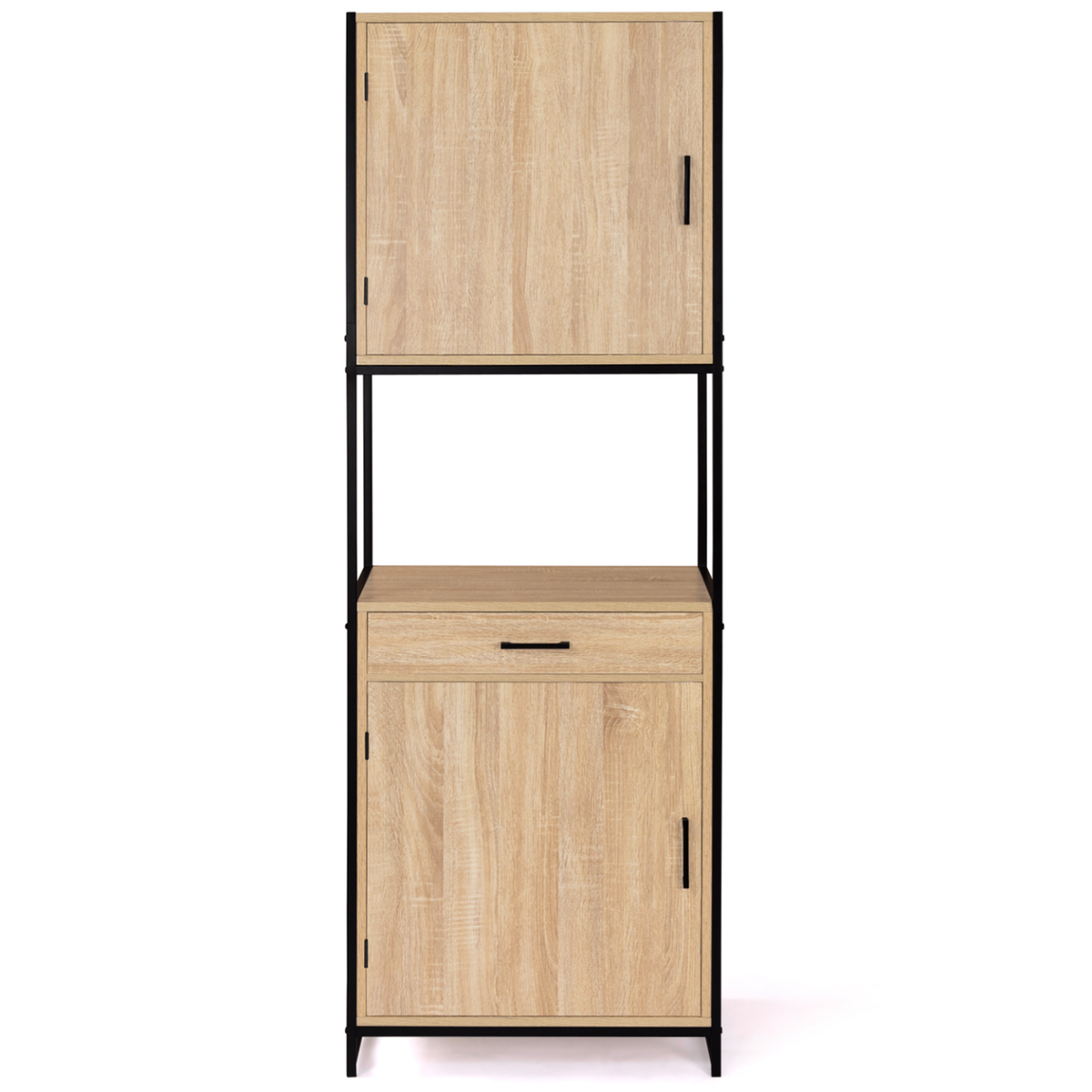 ID MARKET Buffet de cuisine 60 CM DETROIT meuble 2 portes design industriel + tiroir