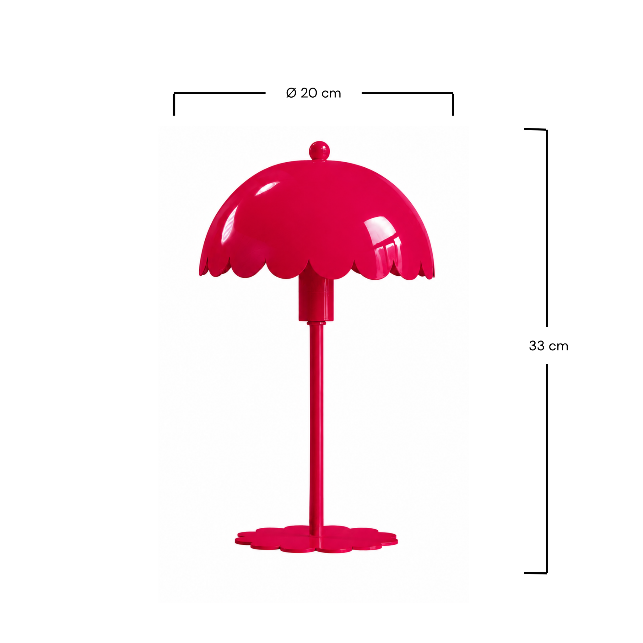 Voir la diapositive 4 : MAISON PAVANE Lampe à poser en métal framboise-margot