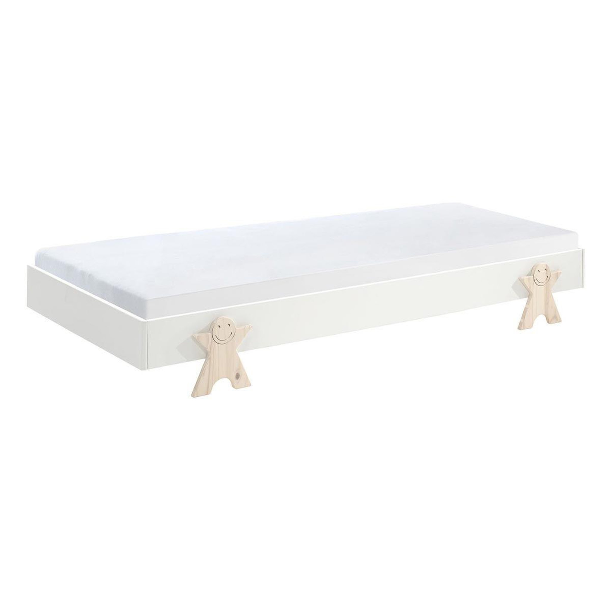 Voir la diapositive 2 : Paris Prix Lit enfant en bois  modulo smiley  90x200cm blanc