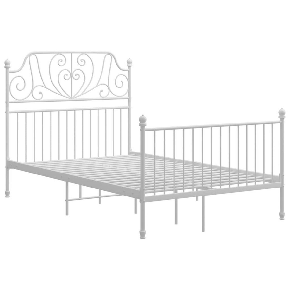 VIDAXL Cadre de lit sans matelas blanc metal 120x200 cm