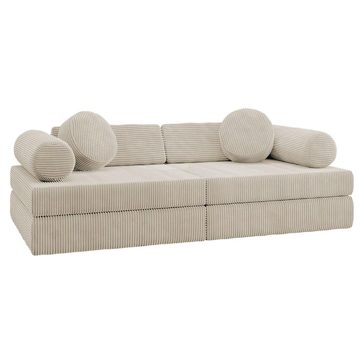 BEST MOBILIER Ines - canapé droit 2 places en velours côtelé