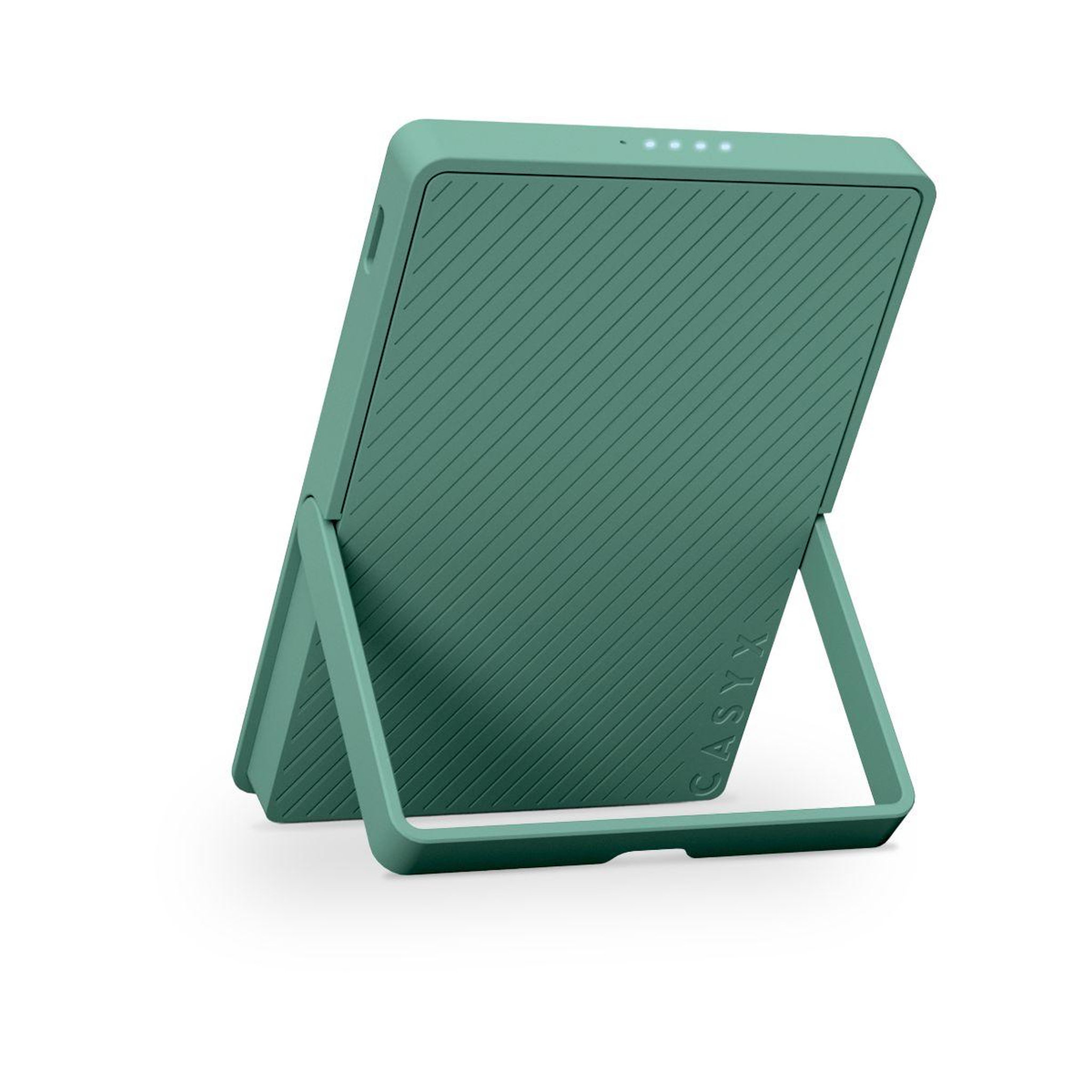 Voir la diapositive 2 : CASYX Batterie externe 5000 mah qi2 magsafe avec bequille vert