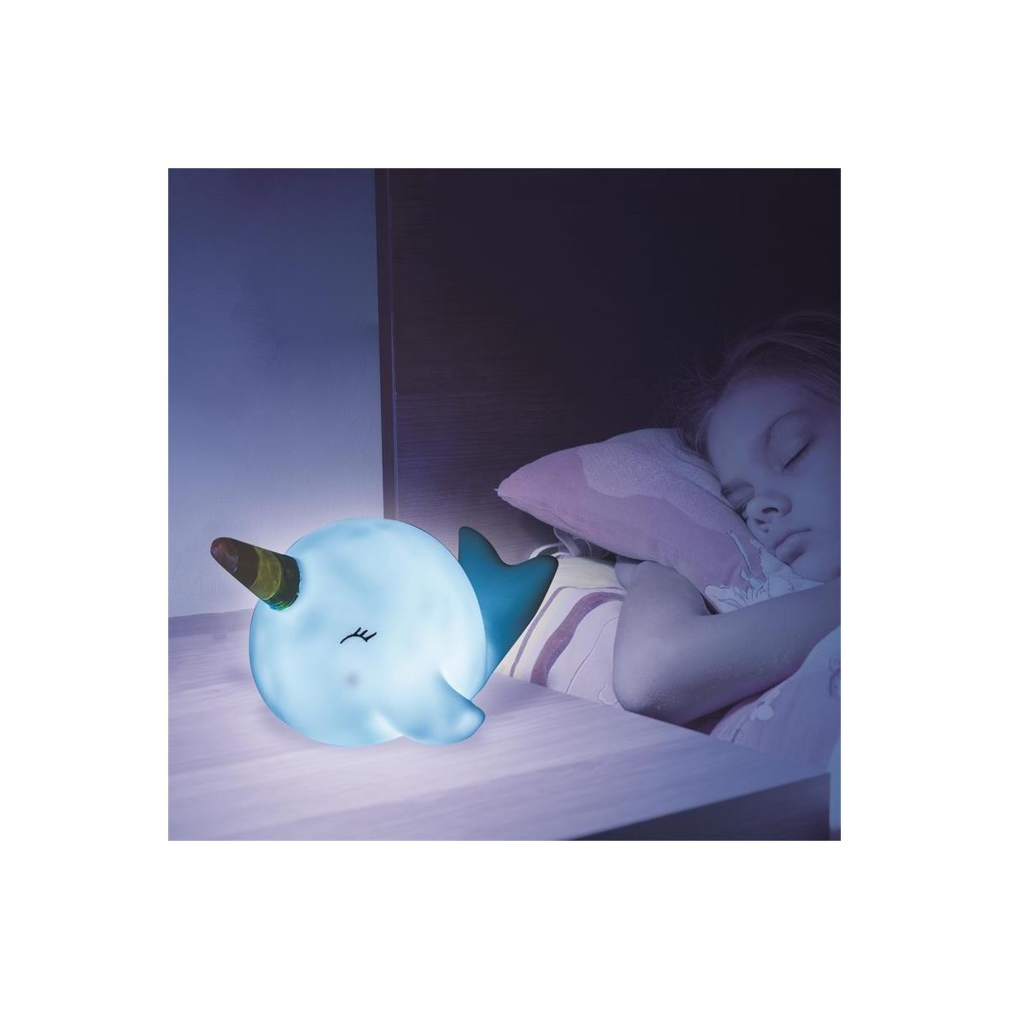 Voir la diapositive 4 : HOME DECO KIDS Veilleuse enfant à poser  baleine  22cm bleu