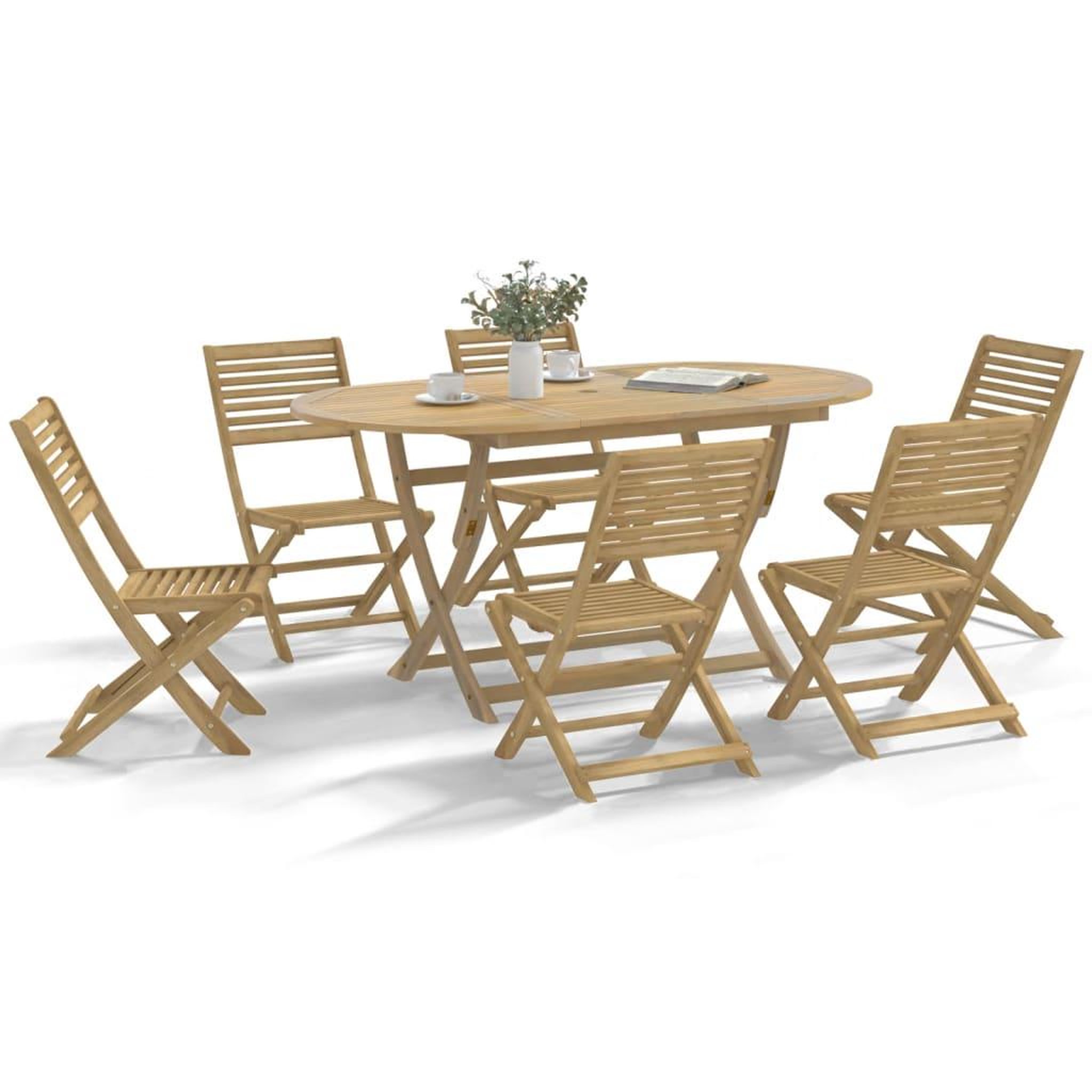 VIDAXL Chaises pliables de jardin lot de 6 bois massif d'acacia