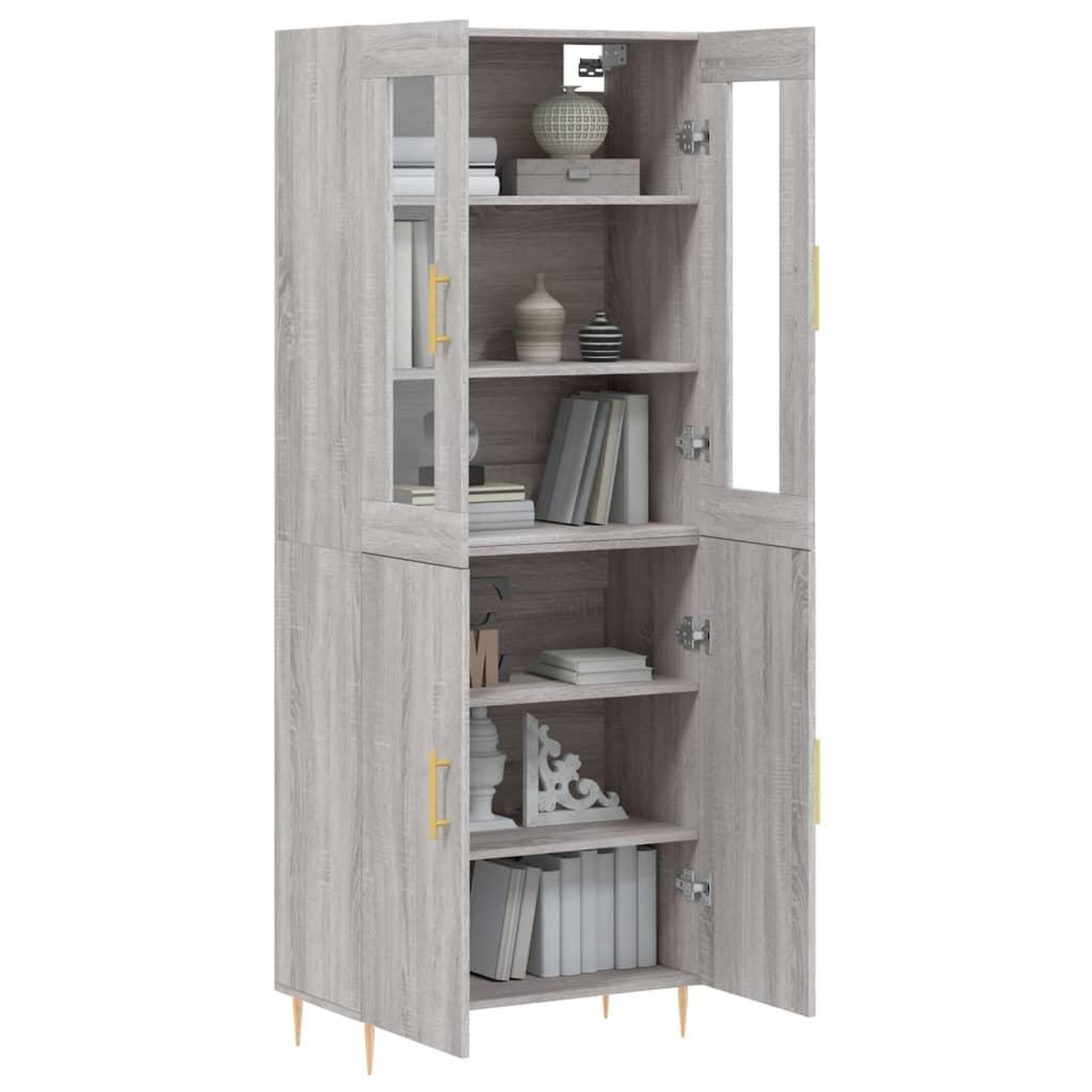 Voir la diapositive 3 : VIDAXL Buffet haut Sonoma gris 69,5x34x180 cm Bois d'ingenierie