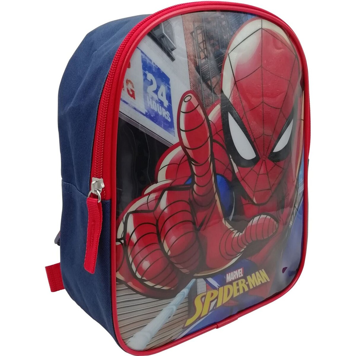 Sac à goûter maternelle 25 cm bleu et rouge SPIDERMAN
