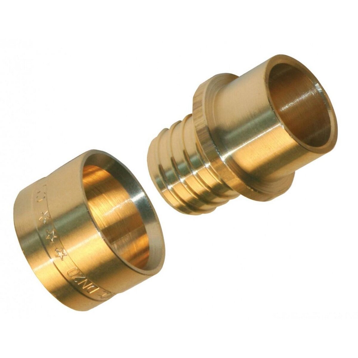 CENTRALE BRICO Raccord droit PER cuivre à glissement laiton D.16 pour tube en per