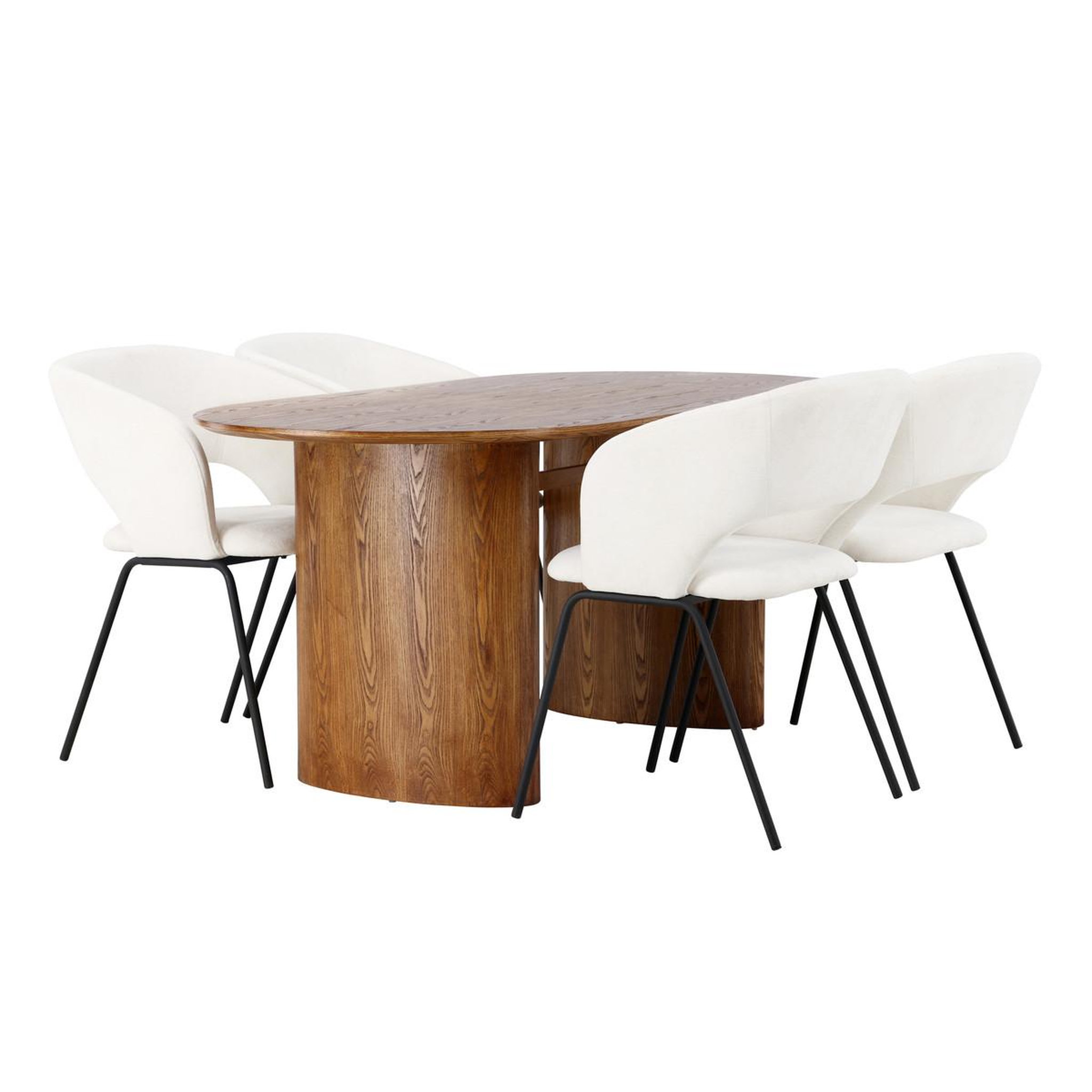 Paris Prix Ensemble table à manger & 4 chaises  isolde & day  180cm naturel & blanc cassé