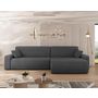 Voir la diapositive 4 : BEST MOBILIER Artemisa - canapé d'angle réversible 5 places convertible avec coffre en velours côtelé