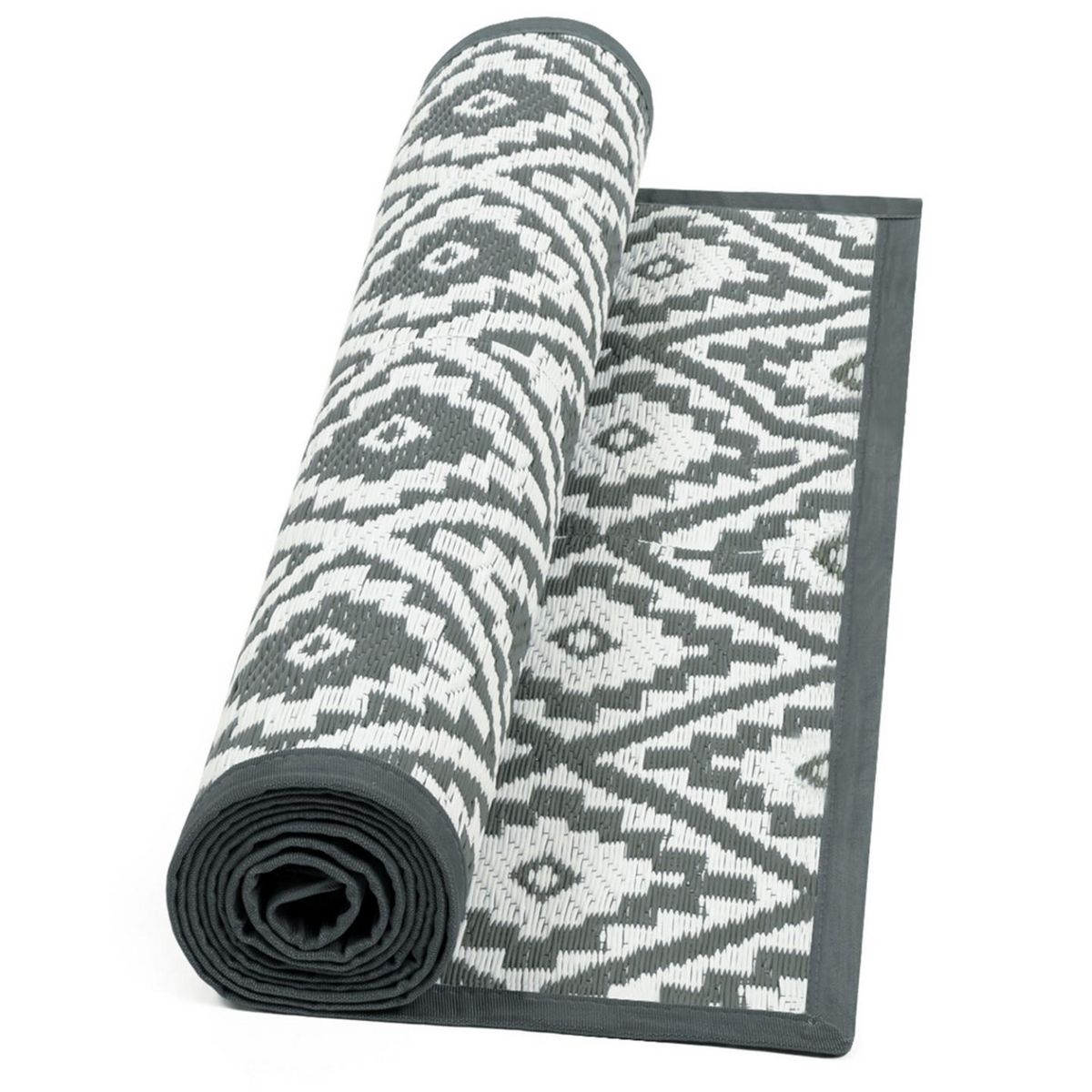 ID MARKET Tapis extérieur BAHAMAS gris 80 x 250 CM