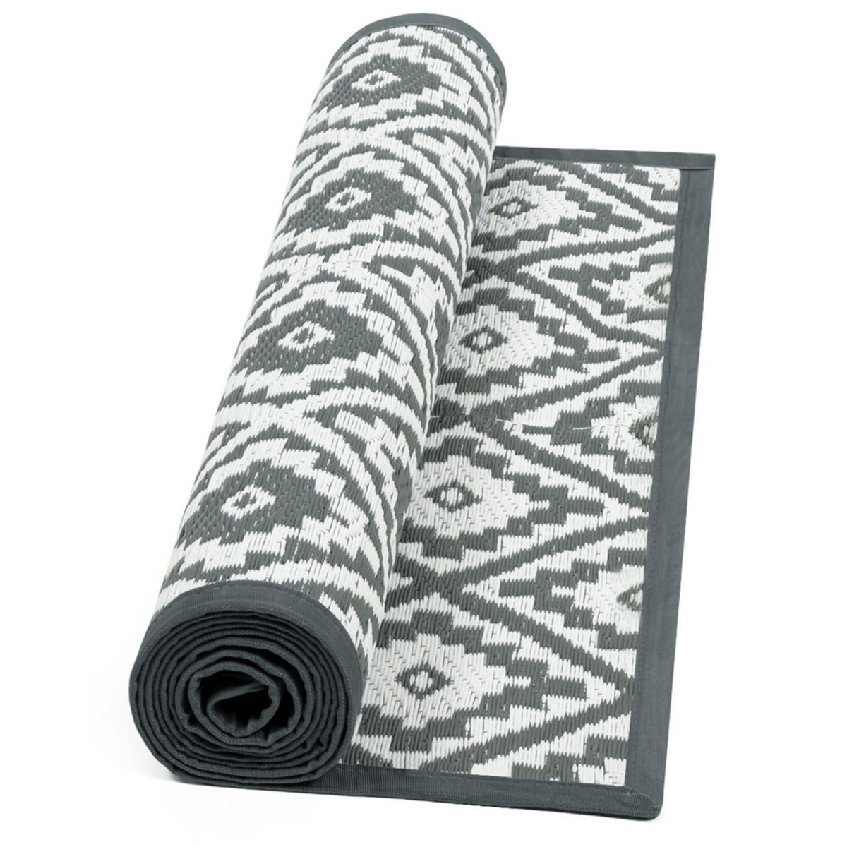ID MARKET Tapis extérieur BAHAMAS gris 80 x 250 CM
