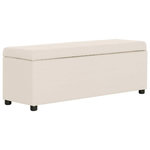 VIDAXL Banc avec compartiment de rangement 116 cm Creme Polyester
