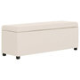 Voir la diapositive 1 : VIDAXL Banc avec compartiment de rangement 116 cm Creme Polyester