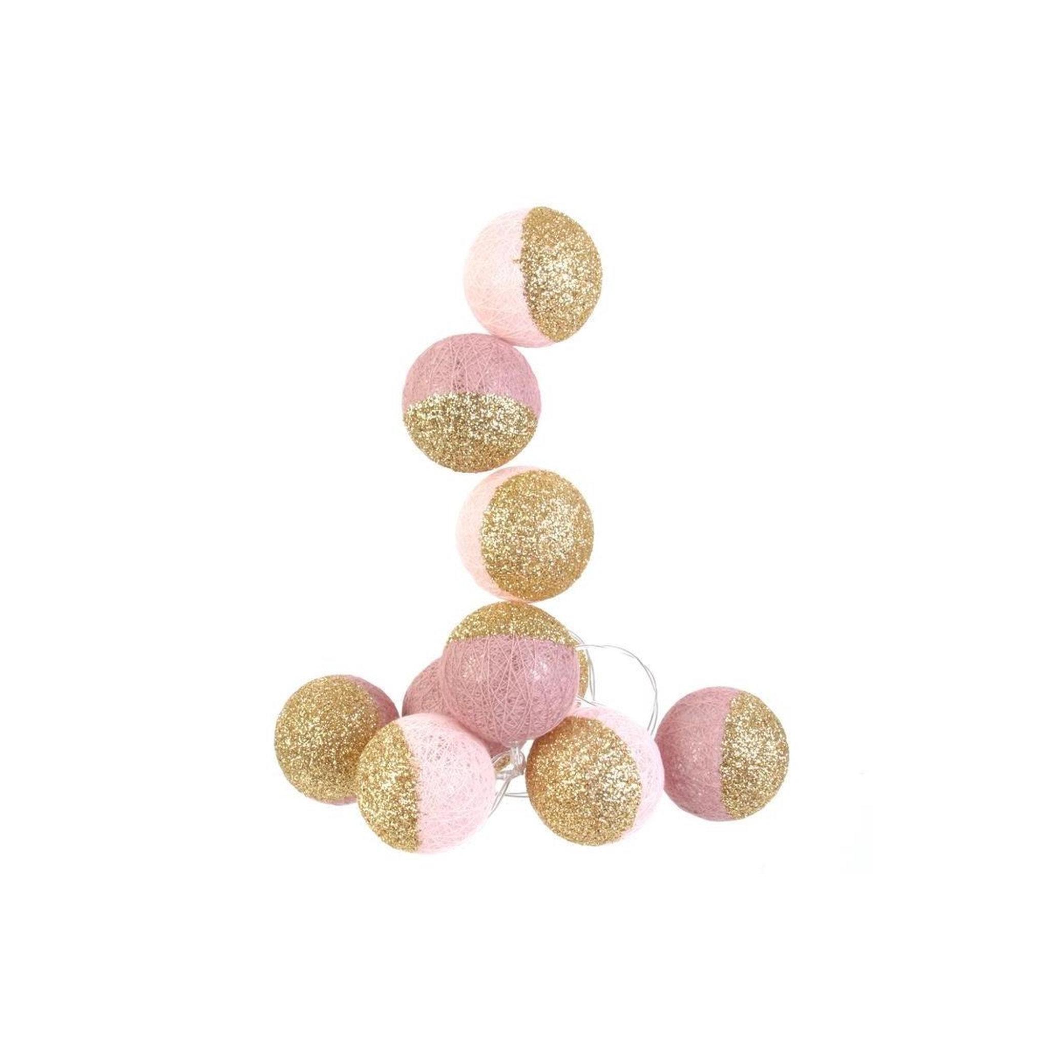 Voir la diapositive 1 : The Home Deco Factory Guirlande lumineuse à led  10 boules  192cm rose & or