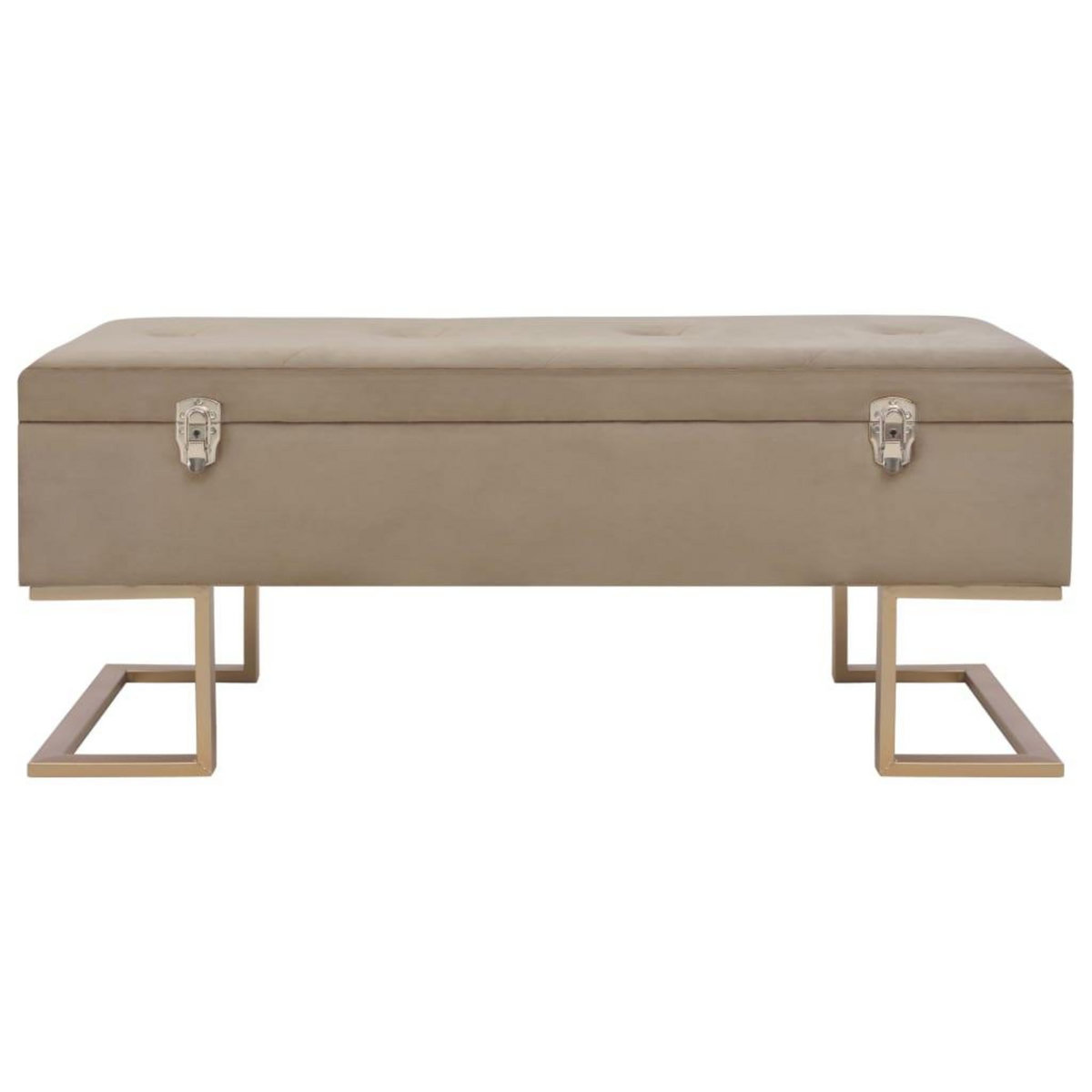 VIDAXL Banc avec compartiment de rangement 105 cm Beige Velours