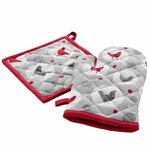 Douceur d'Intérieur Ensemble gant et manique Plumette - Rouge