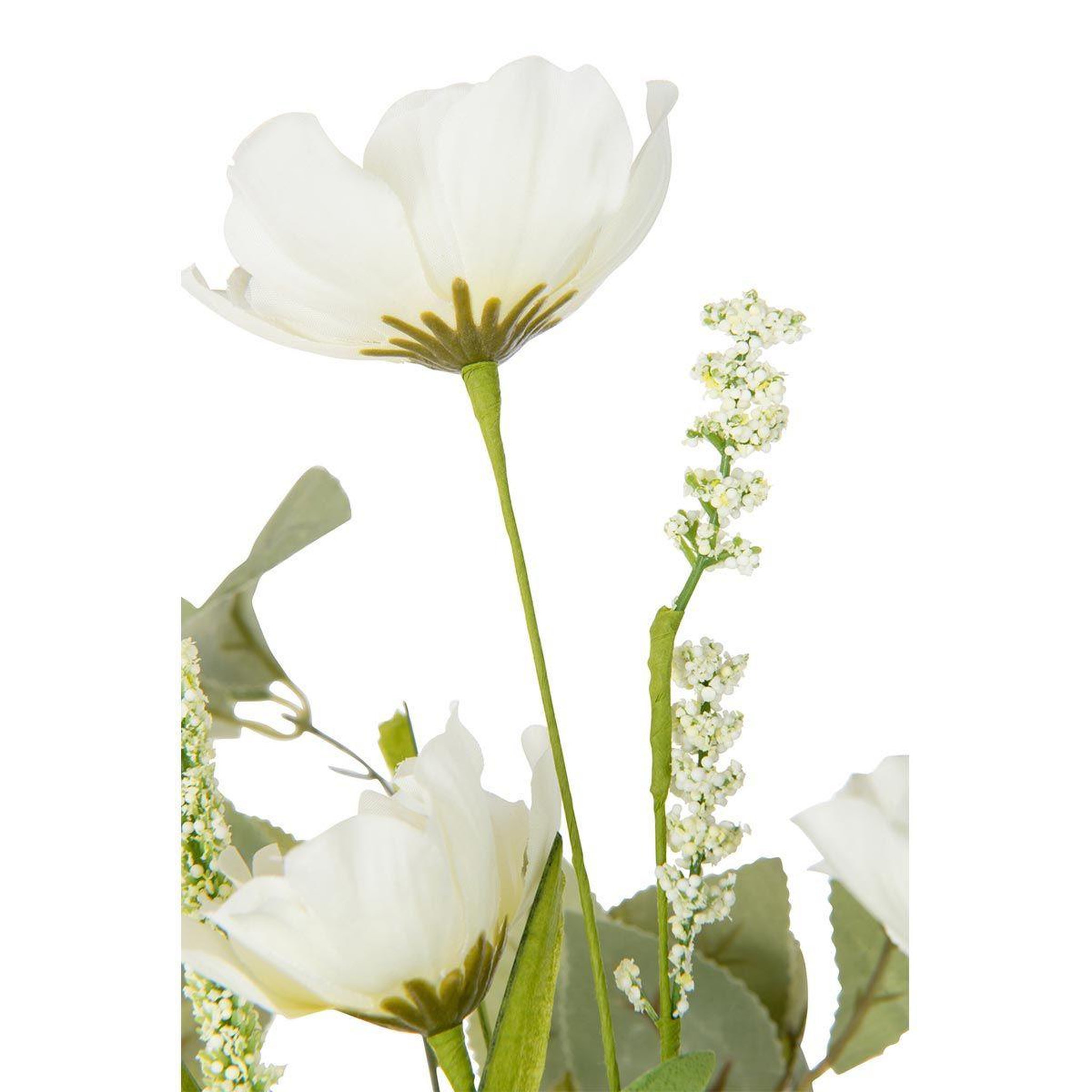 Voir la diapositive 3 : J-LINE Bouquet de fleurs artificielles  mixtes  85cm blanc