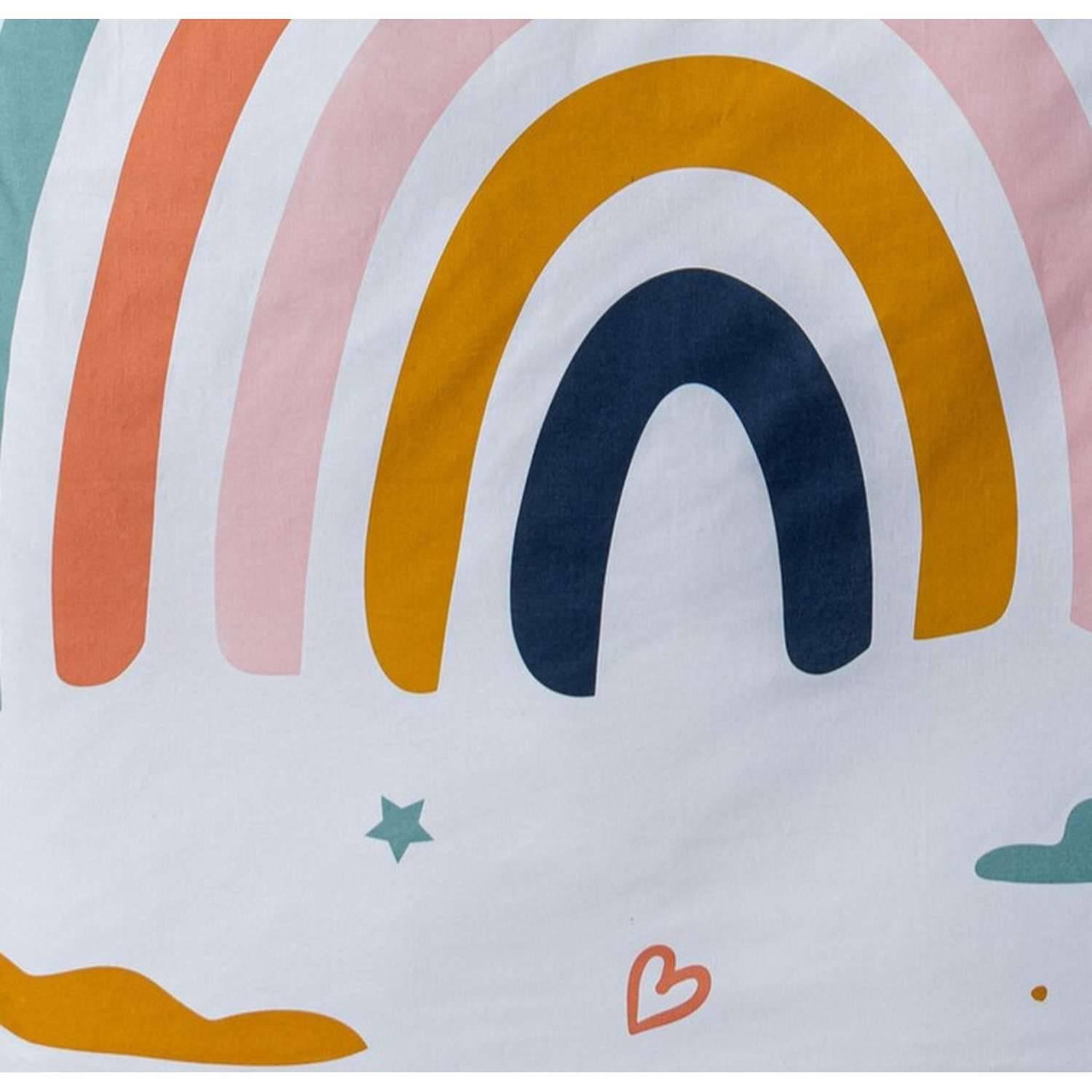 Voir la diapositive 3 : Atmosphera Kids Parure de lit enfant Arc en ciel - 100% coton 57 fils - 140 x 200 cm