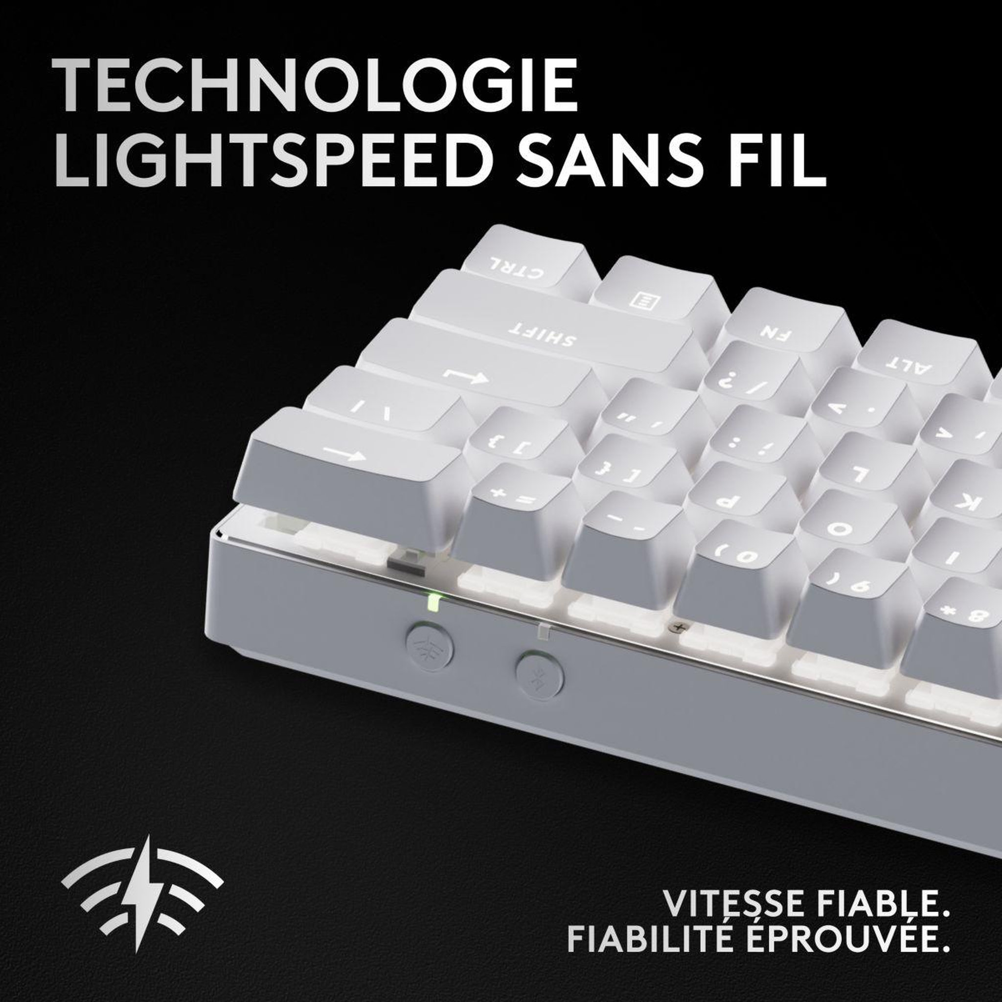 Voir la diapositive 3 : Logitech Clavier gamer sans fil G PRO X 60 LIGHTSPEED BLANC
