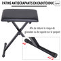 Voir la diapositive 6 : HOMCOM HOMCOM Tabouret banquette réglable pliable pour piano et clavier acier revêtement synthétique noir