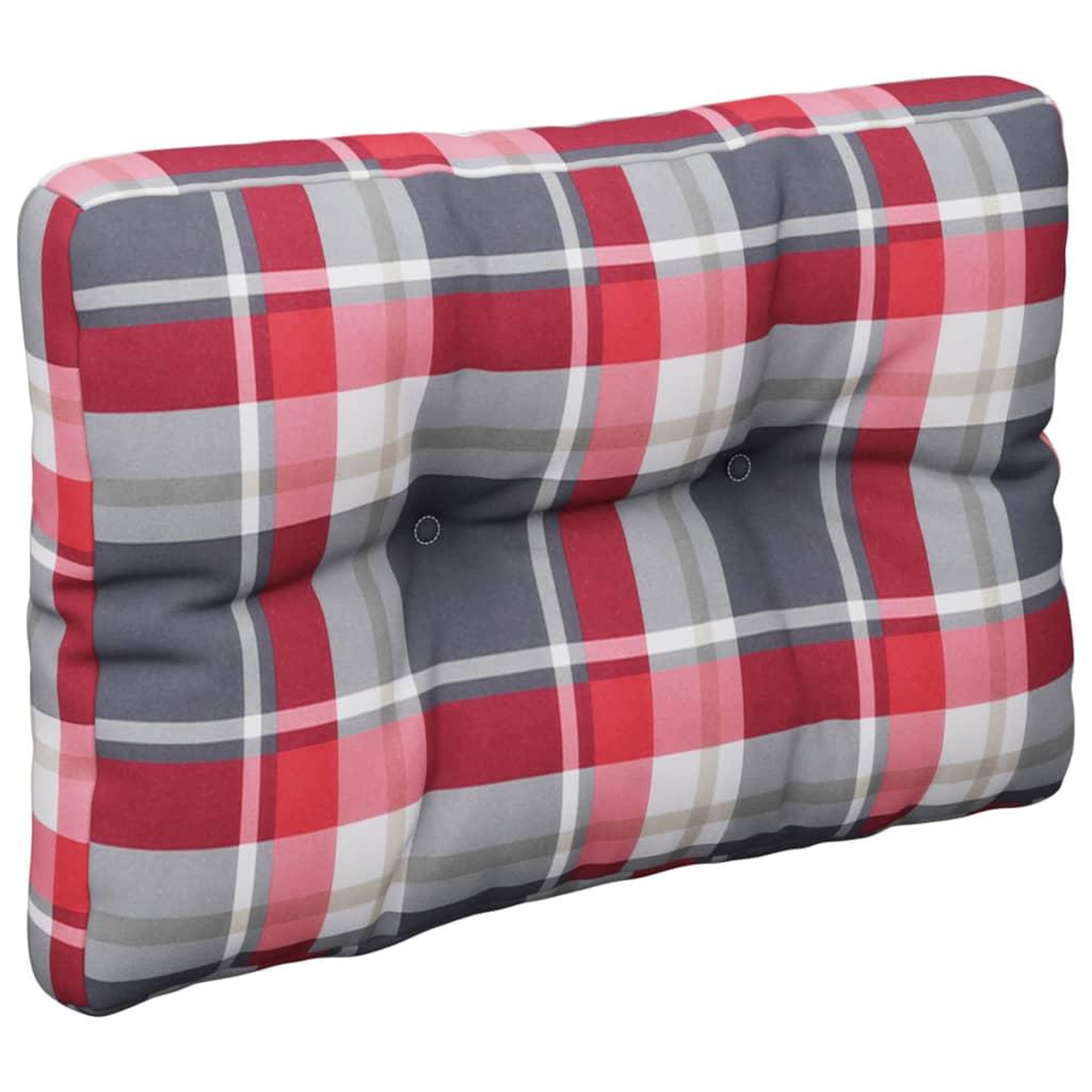 Voir la diapositive 5 : VIDAXL Coussins de palette lot de 2 motif a carreaux rouge tissu