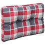 Voir la diapositive 5 : VIDAXL Coussins de palette lot de 2 motif a carreaux rouge tissu