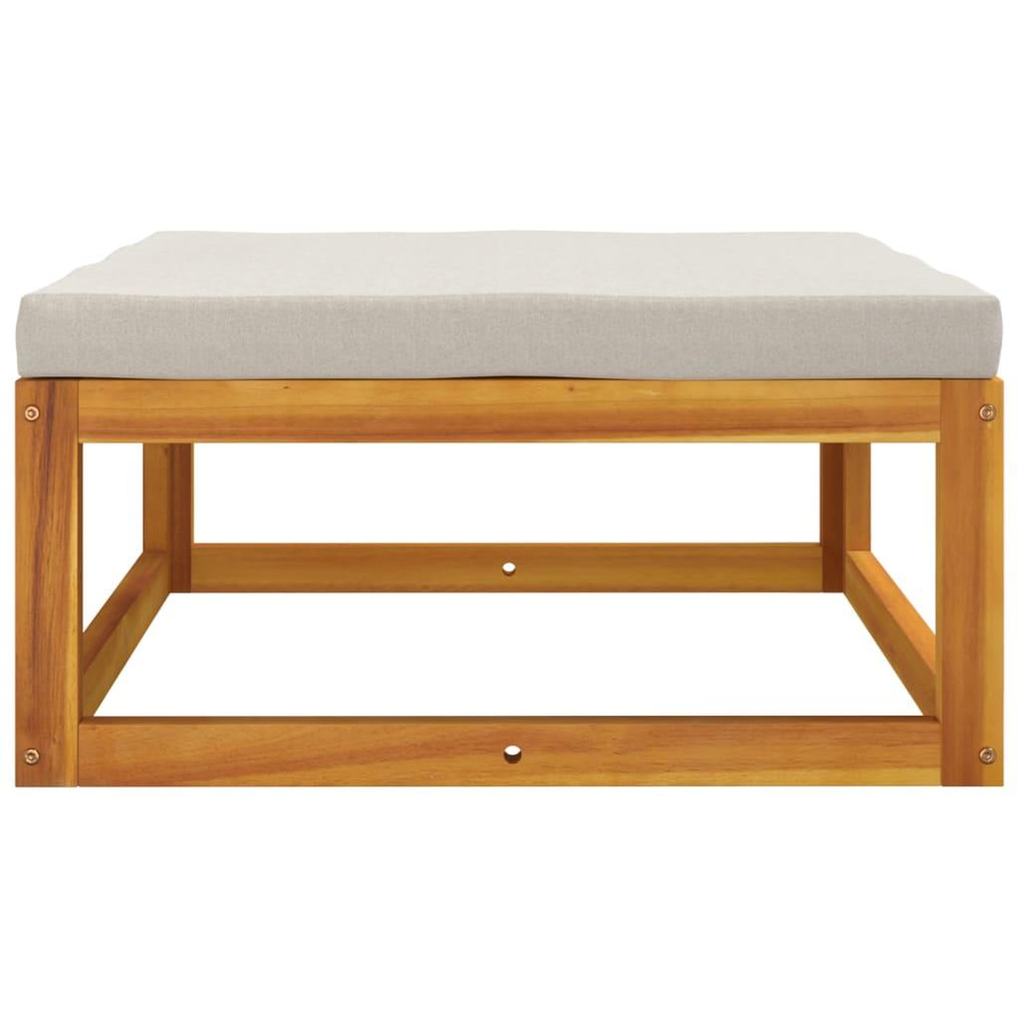 Voir la diapositive 5 : VIDAXL Repose-pied de jardin coussin gris clair bois massif d'acacia