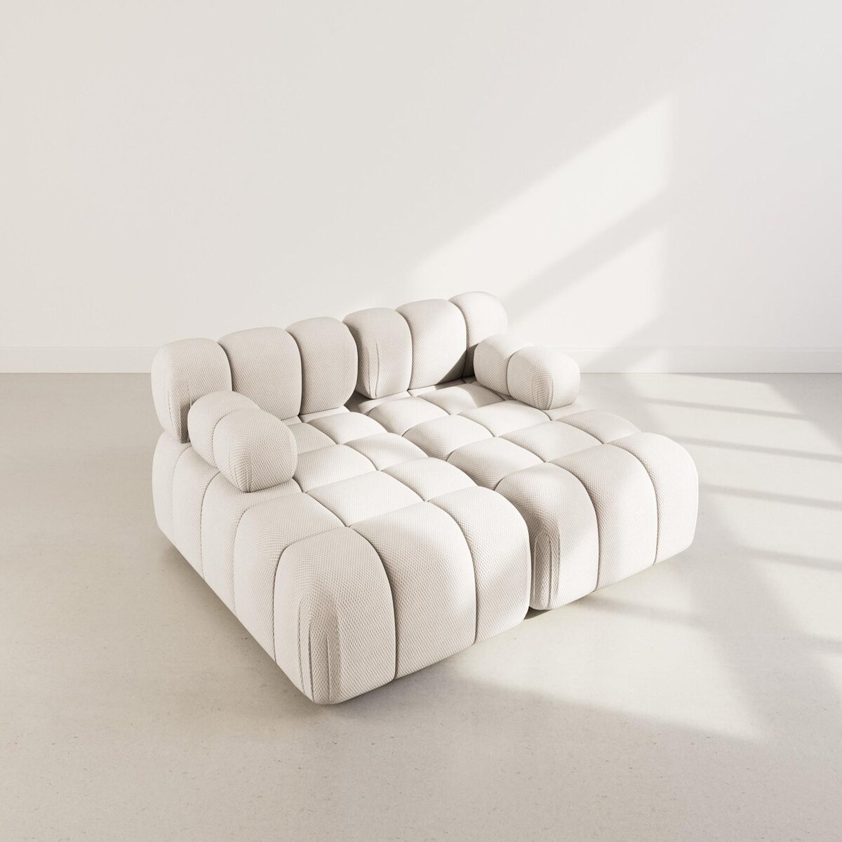 LISA DESIGN Ruby - canapé droit 4 places avec double méridienne - assise profonde - en velours texturé