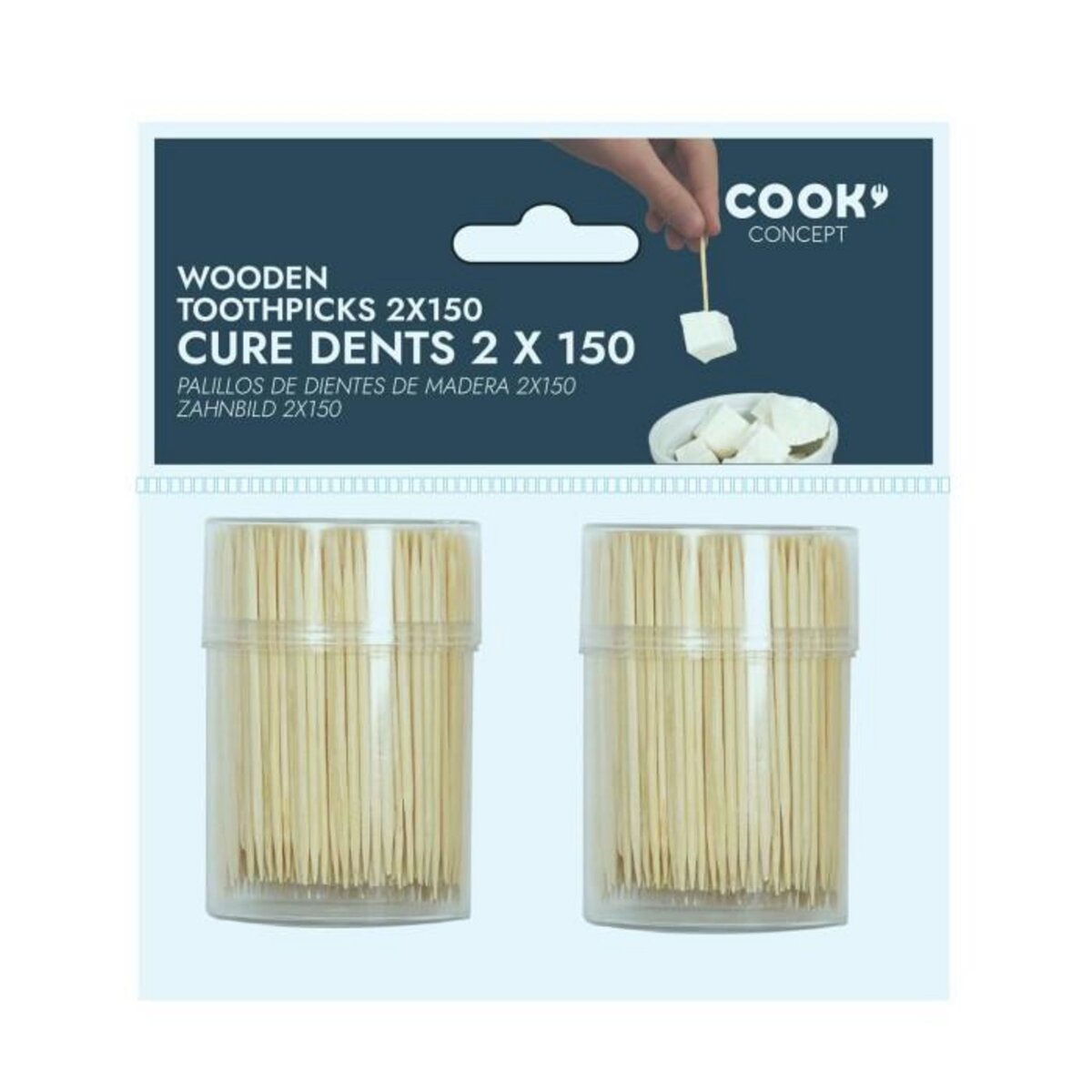 Paris Prix Lot de 2 Pots à Cure-Dents  Bambou  7cm Naturel