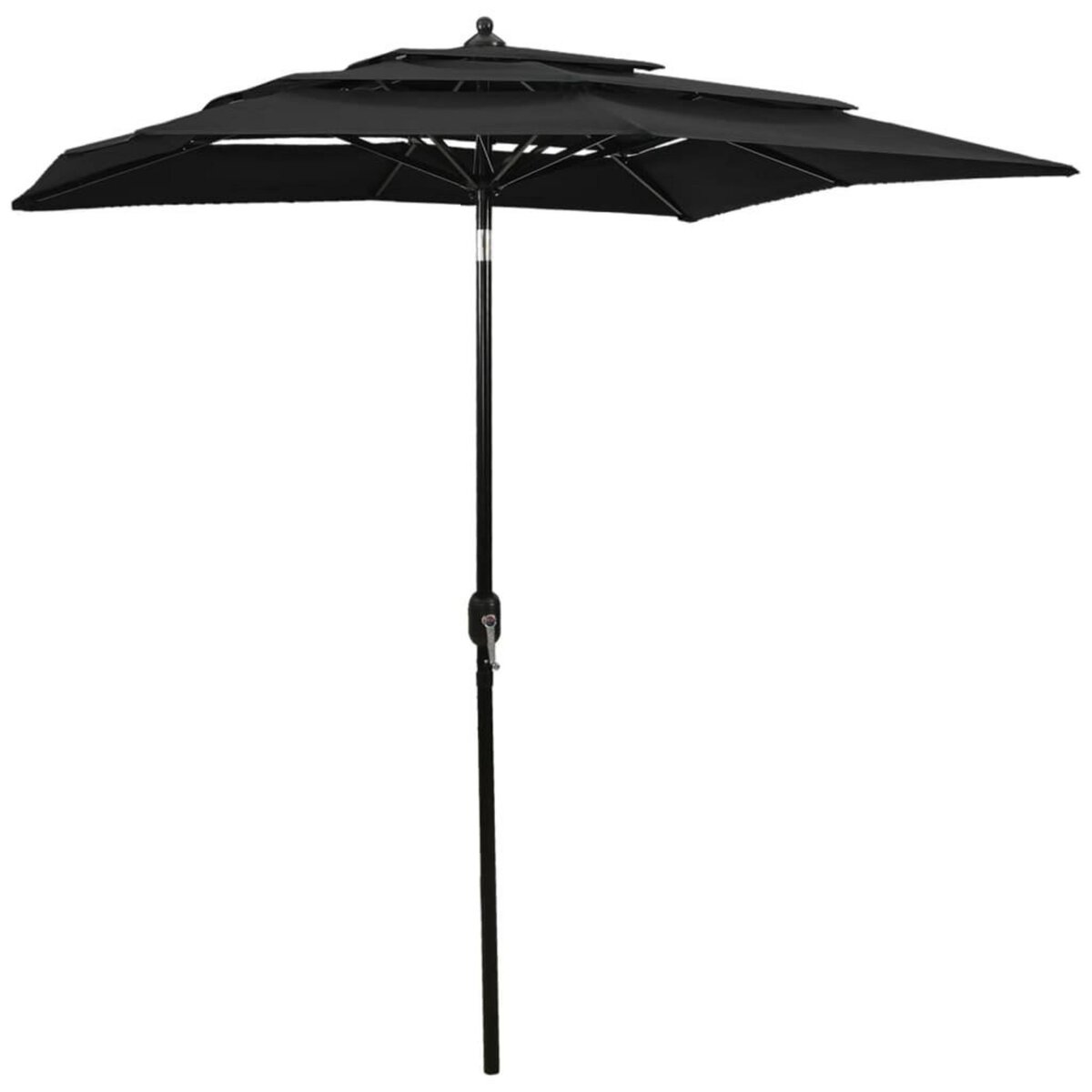 VIDAXL Parasol de jardin a 3 niveaux avec mat en aluminium noir 2x2 m