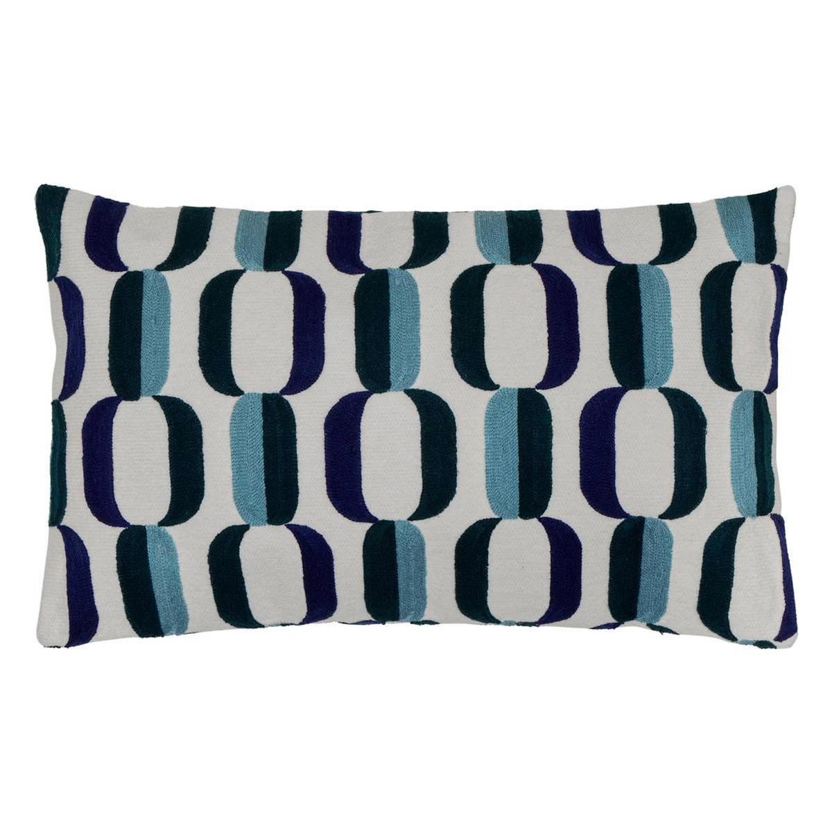 ATMOSPHERA Coussin Déco Brodé  Hary  30x50cm Bleu