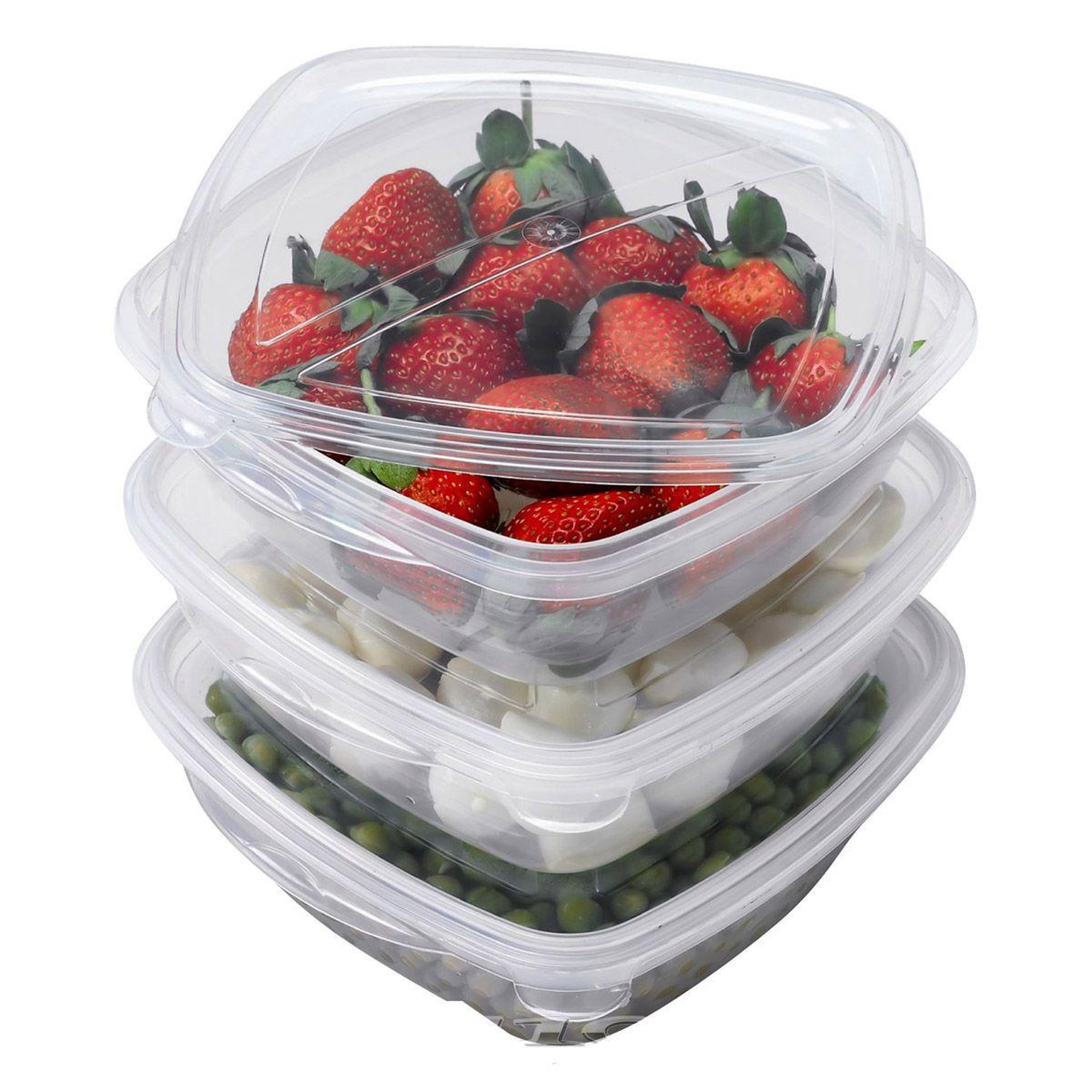 HOMEA Lot de 3 boîtes de conservation  hermé  1,2l transparent
