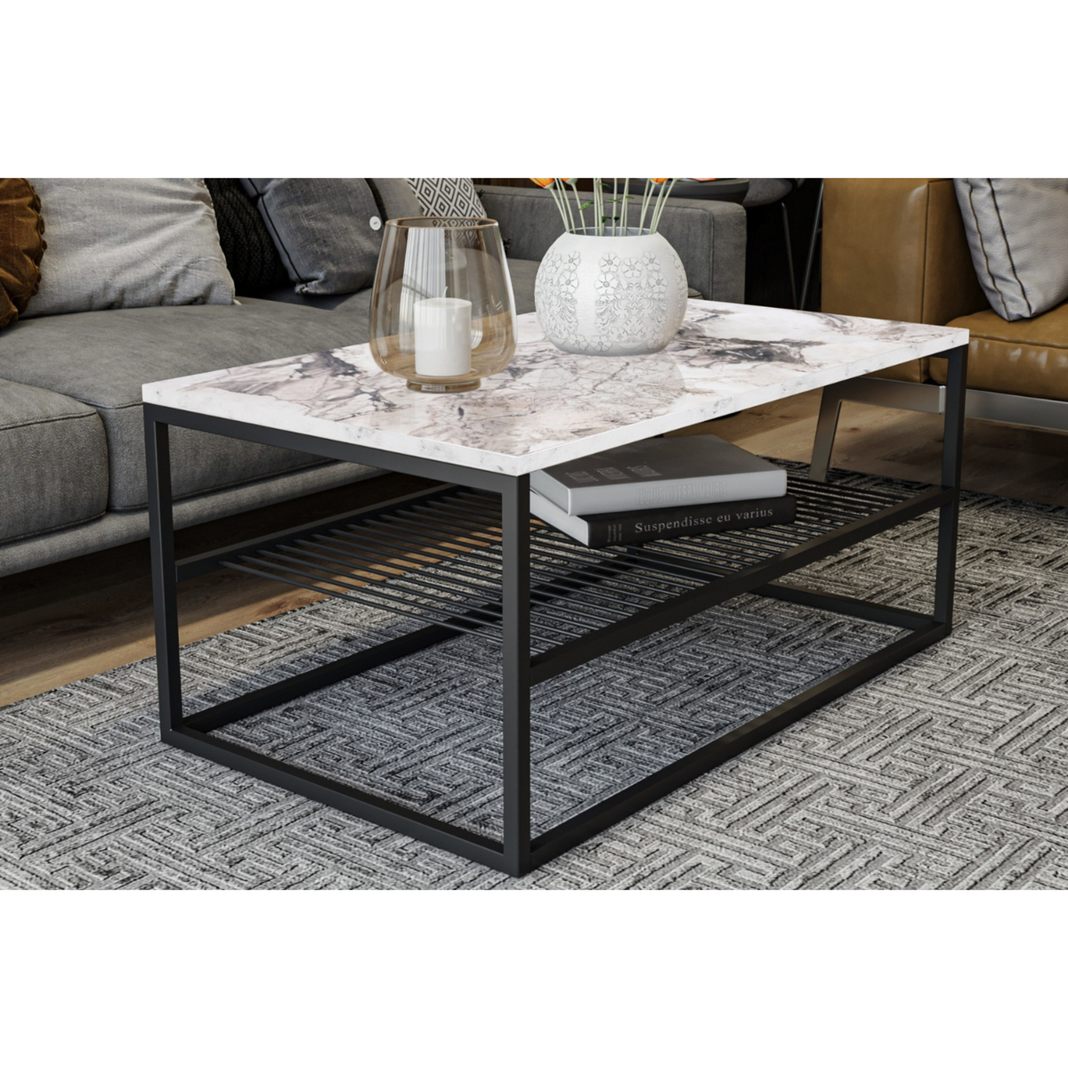 CONCEPT USINE Table basse effet marbre MARBEL